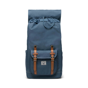 Dikişli Buğulu Mavi Herschel Little America Su İtici Kumaş Sırt Çantası, 16" Laptop Uyumlu, 30 L