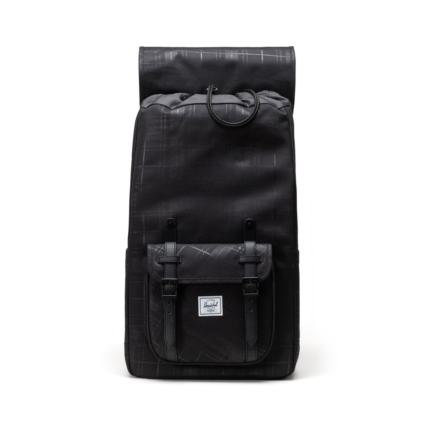 Siyah Gofre Ekose Herschel Little America Su İtici Kumaş Sırt Çantası, 16" Laptop Uyumlu, 30 L