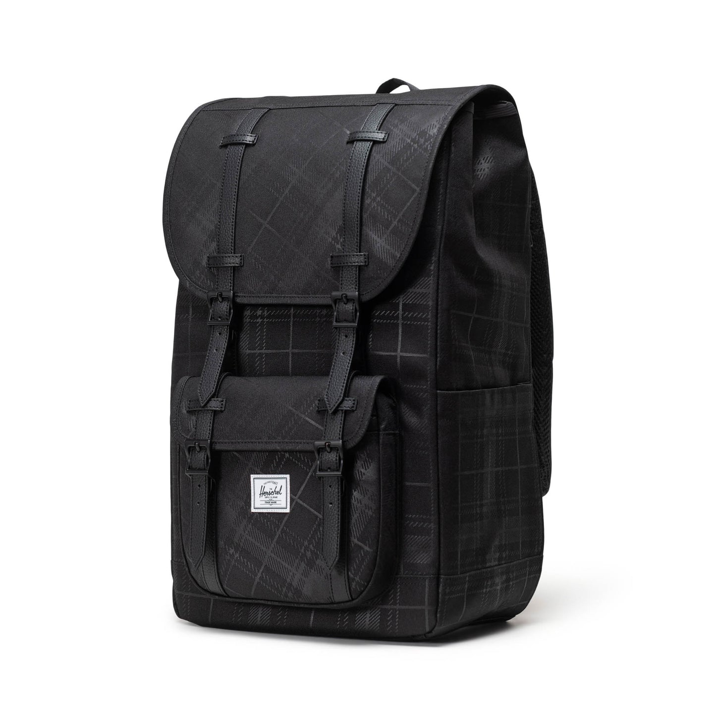Siyah Gofre Ekose Herschel Little America Su İtici Kumaş Sırt Çantası, 16" Laptop Uyumlu, 30 L