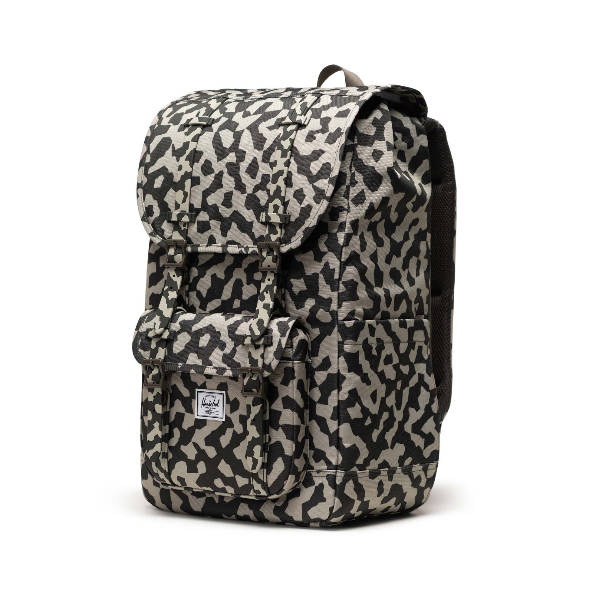 Grafit Siyah - Beyaz Herschel Little America Su İtici Kumaş Sırt Çantası, 16" Laptop Uyumlu, 30 L