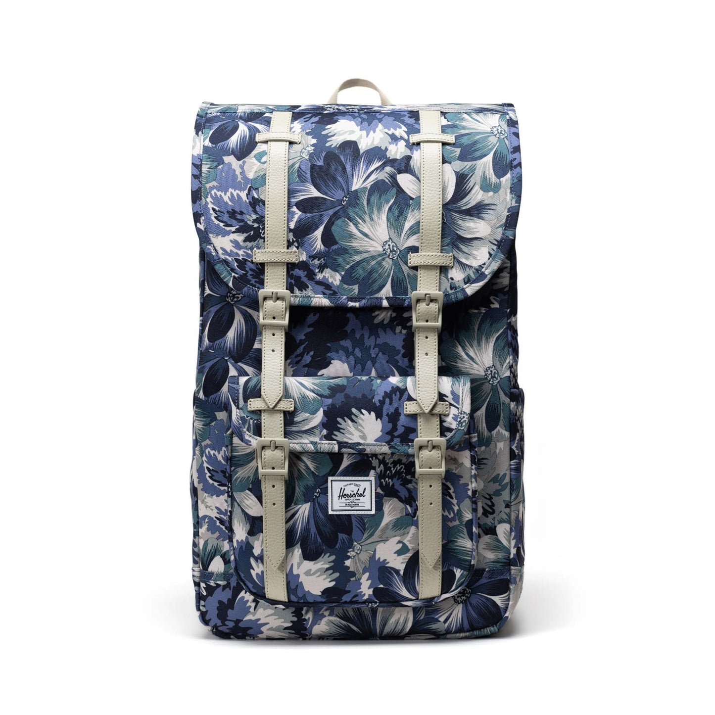 Çiçekli Lacivert - Siyah Herschel Little America Su İtici Kumaş Sırt Çantası, 16" Laptop Uyumlu, 30 L