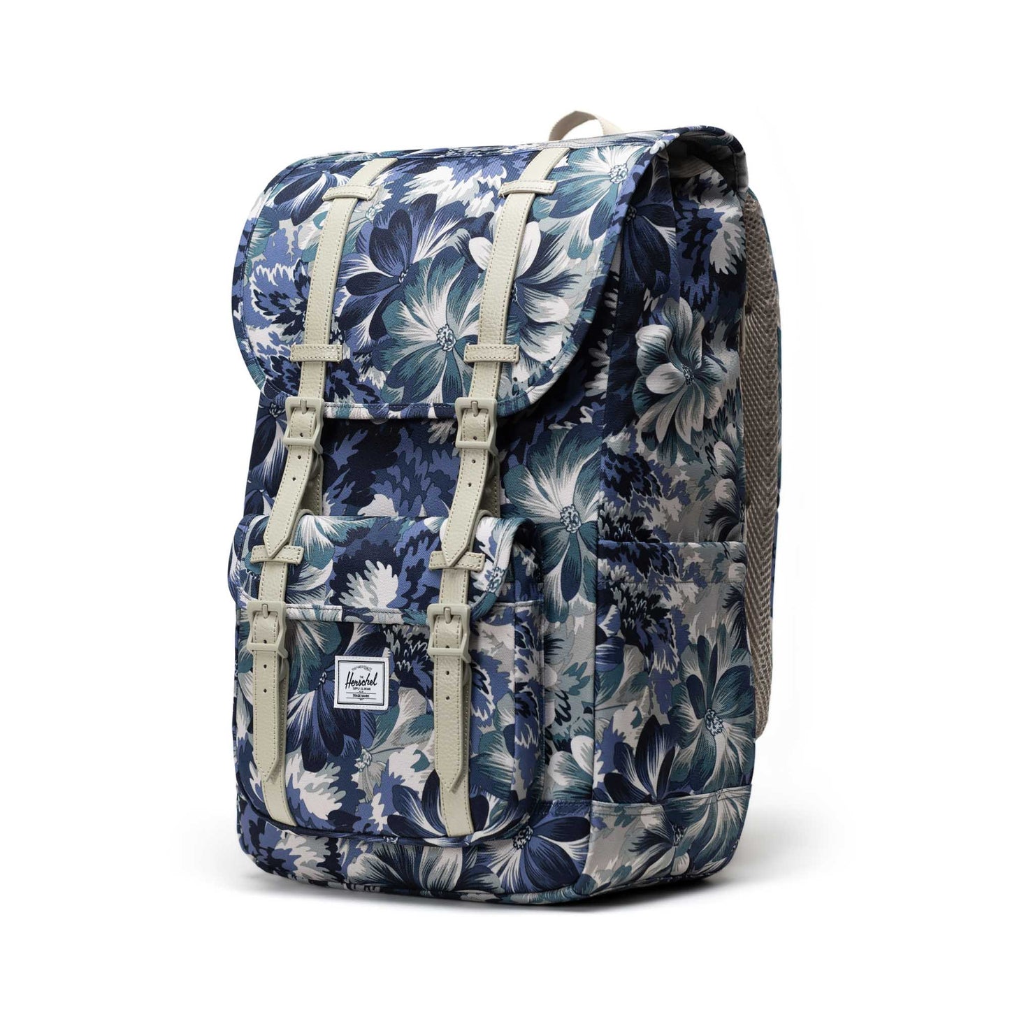 Çiçekli Lacivert - Siyah Herschel Little America Su İtici Kumaş Sırt Çantası, 16" Laptop Uyumlu, 30 L