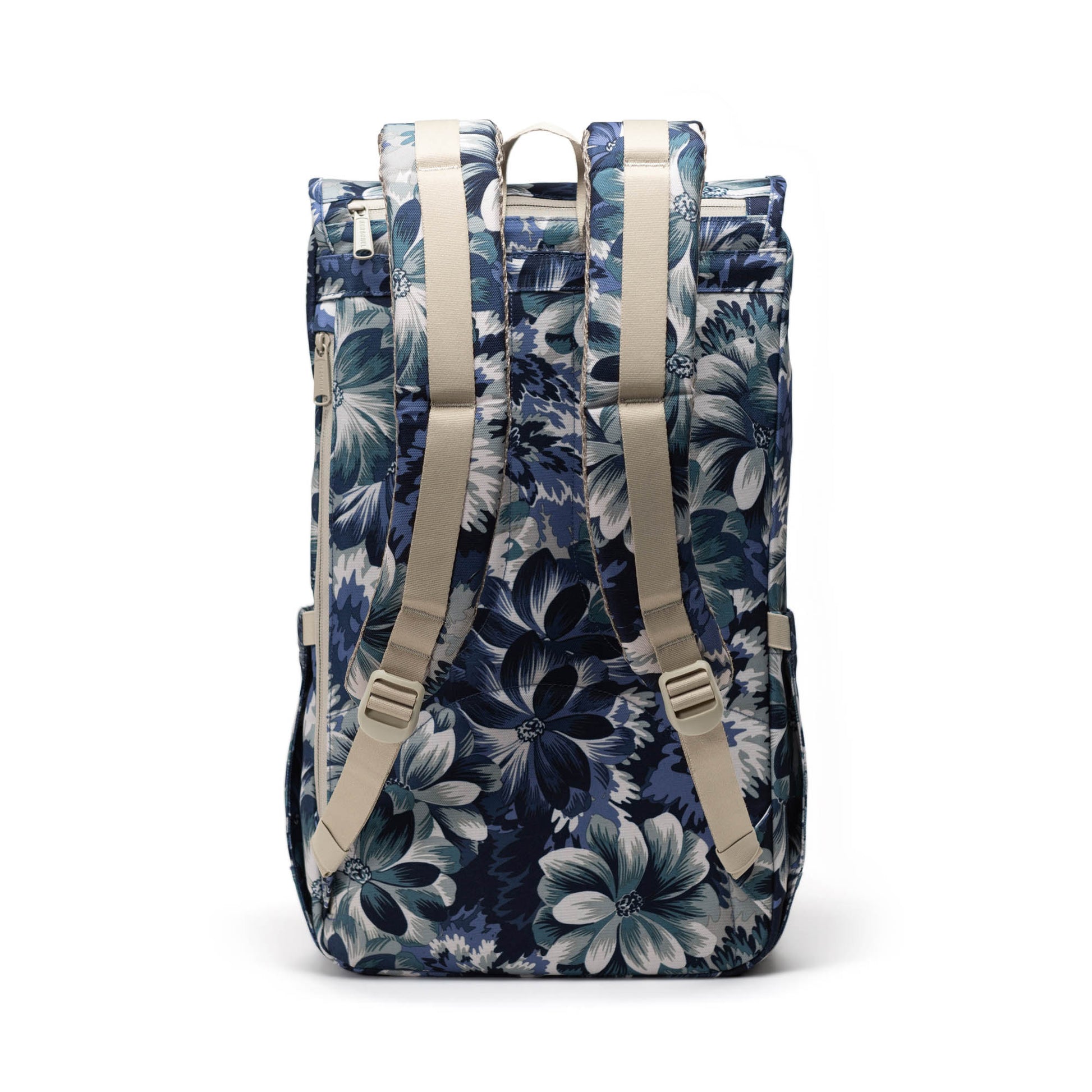 Çiçekli Lacivert - Siyah Herschel Little America Su İtici Kumaş Sırt Çantası, 16" Laptop Uyumlu, 30 L