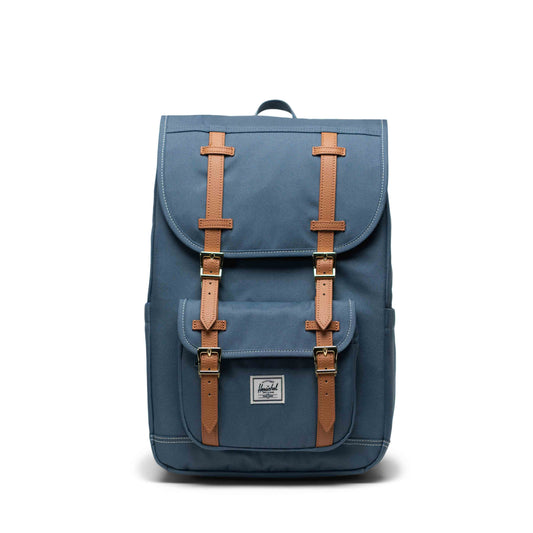 Dikişli Buğulu Mavi Herschel Little America Orta Boy Su İtici Kumaş Sırt Çantası, 16" Laptop Uyumlu, 21 L