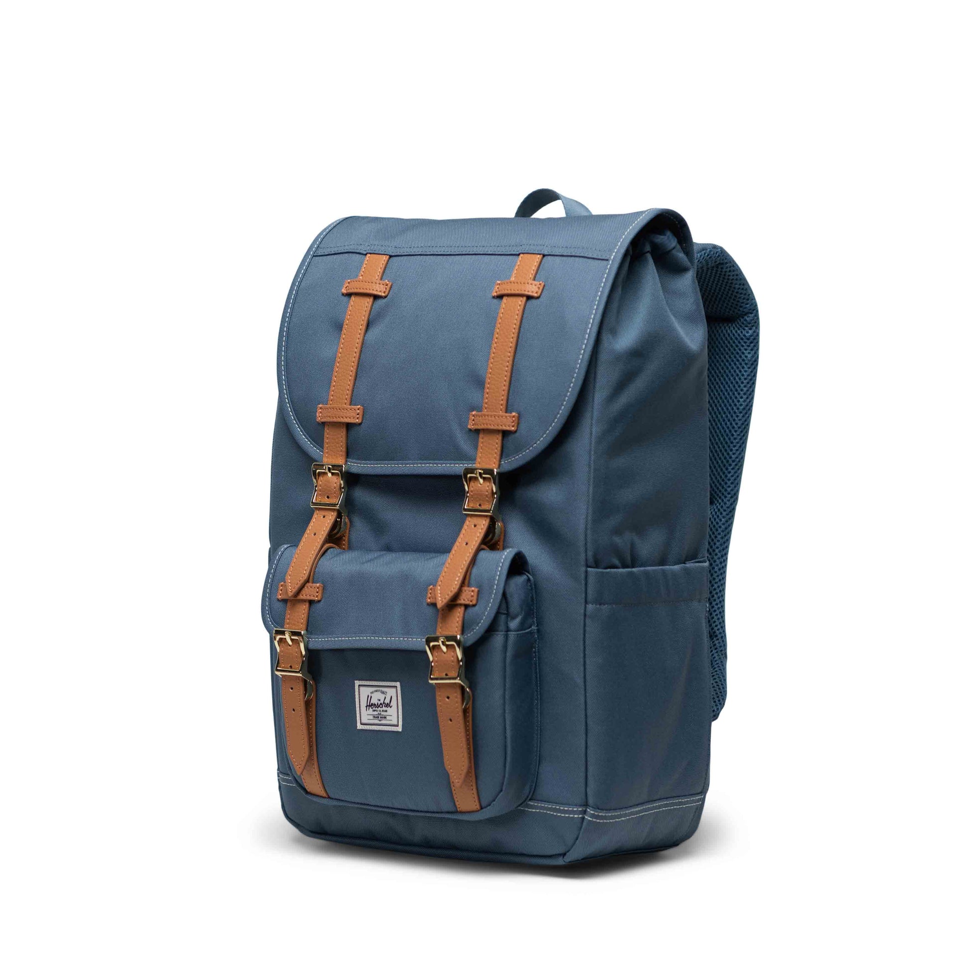 Dikişli Buğulu Mavi Herschel Little America Orta Boy Su İtici Kumaş Sırt Çantası, 16" Laptop Uyumlu, 21 L