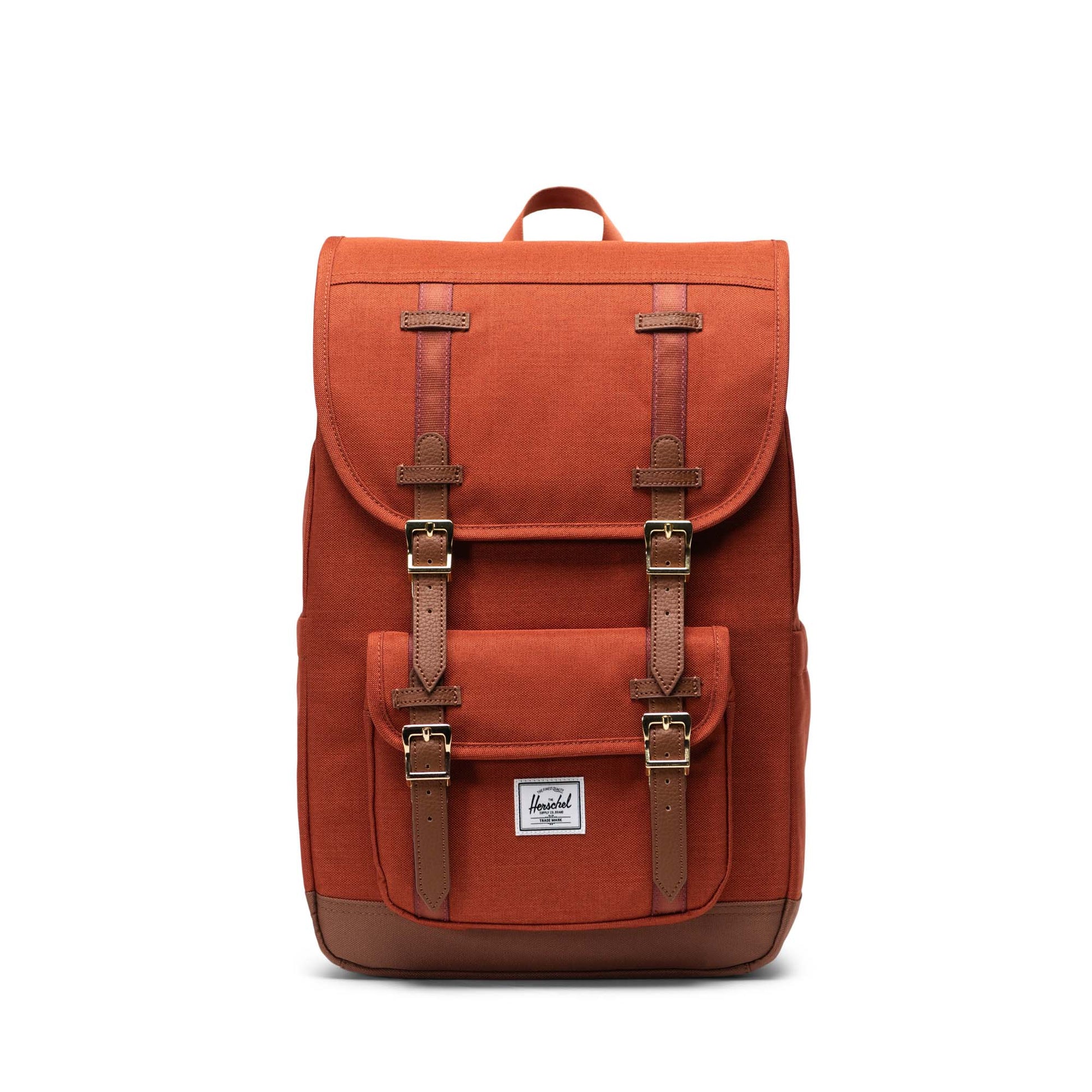 Dokulu Kiremit - Taba Herschel Little America Orta Boy Su İtici Kumaş Sırt Çantası, 16" Laptop Uyumlu, 21 L