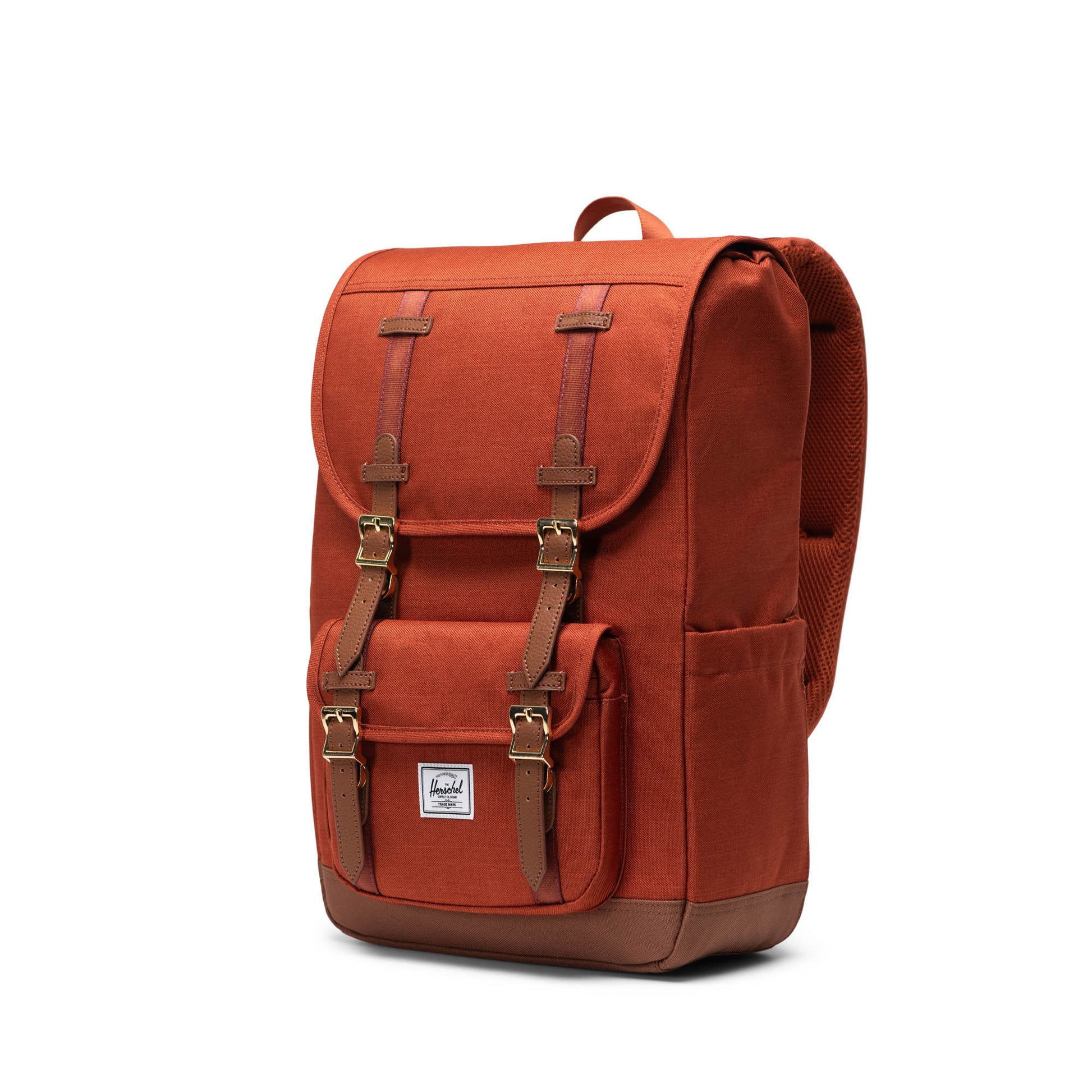 Dokulu Kiremit - Taba Herschel Little America Orta Boy Su İtici Kumaş Sırt Çantası, 16" Laptop Uyumlu, 21 L