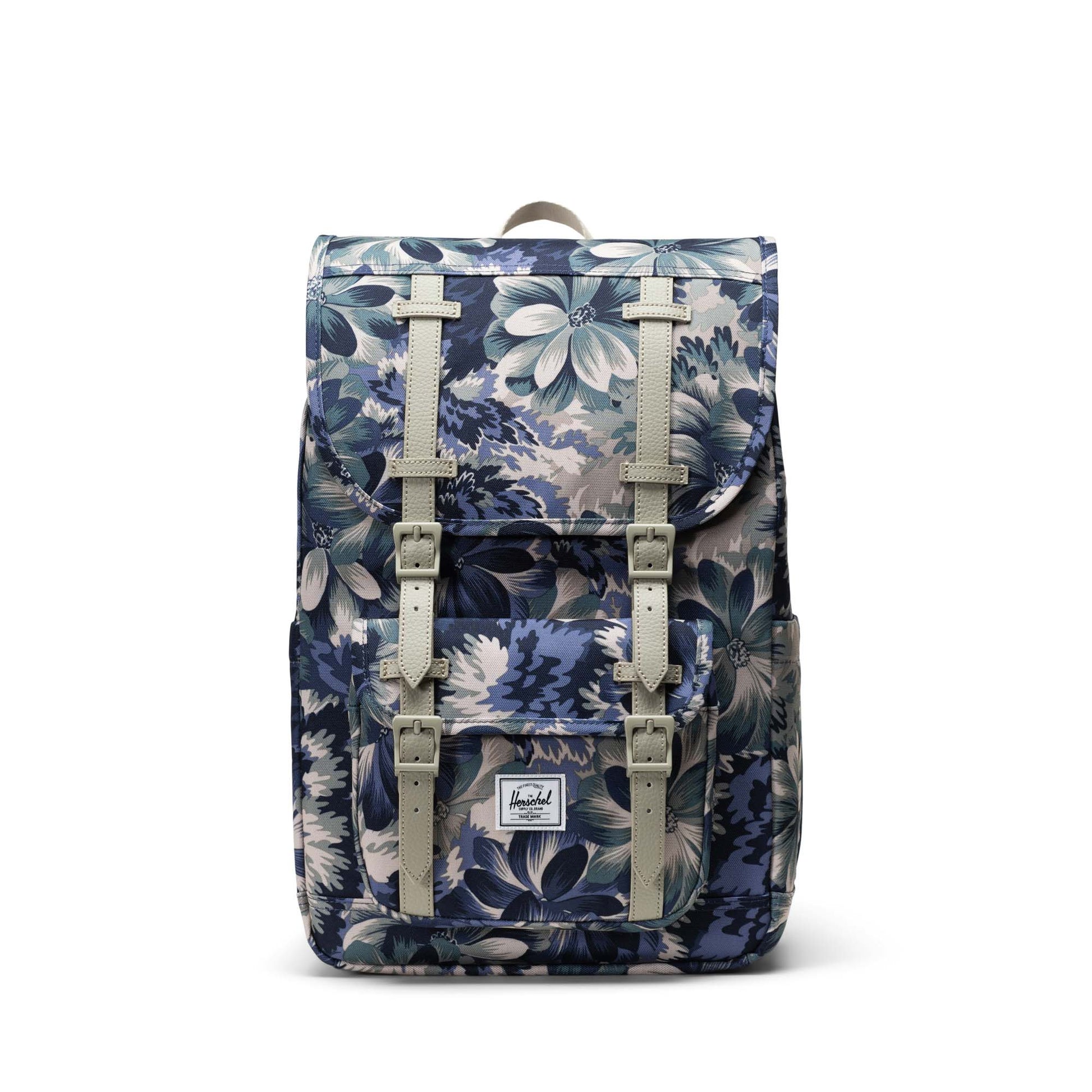 Çiçekli Lacivert - Siyah Herschel Little America Orta Boy Su İtici Kumaş Sırt Çantası, 16" Laptop Uyumlu, 21 L