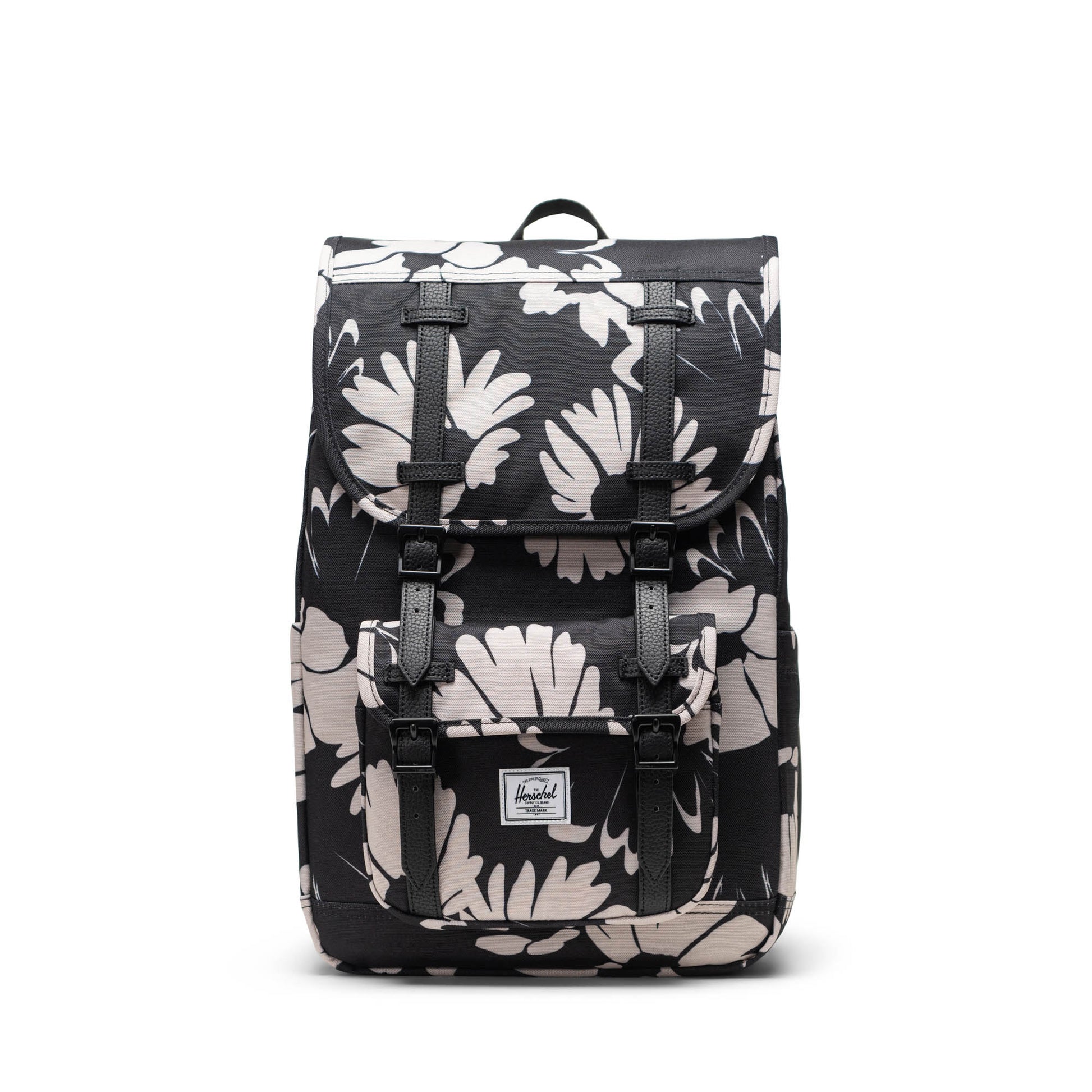 Papatya Siyah - Beyaz Herschel Little America Orta Boy Su İtici Kumaş Sırt Çantası, 16" Laptop Uyumlu, 21 L