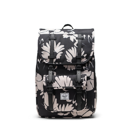 Papatya Siyah - Beyaz Herschel Little America Orta Boy Su İtici Kumaş Sırt Çantası, 16" Laptop Uyumlu, 21 L