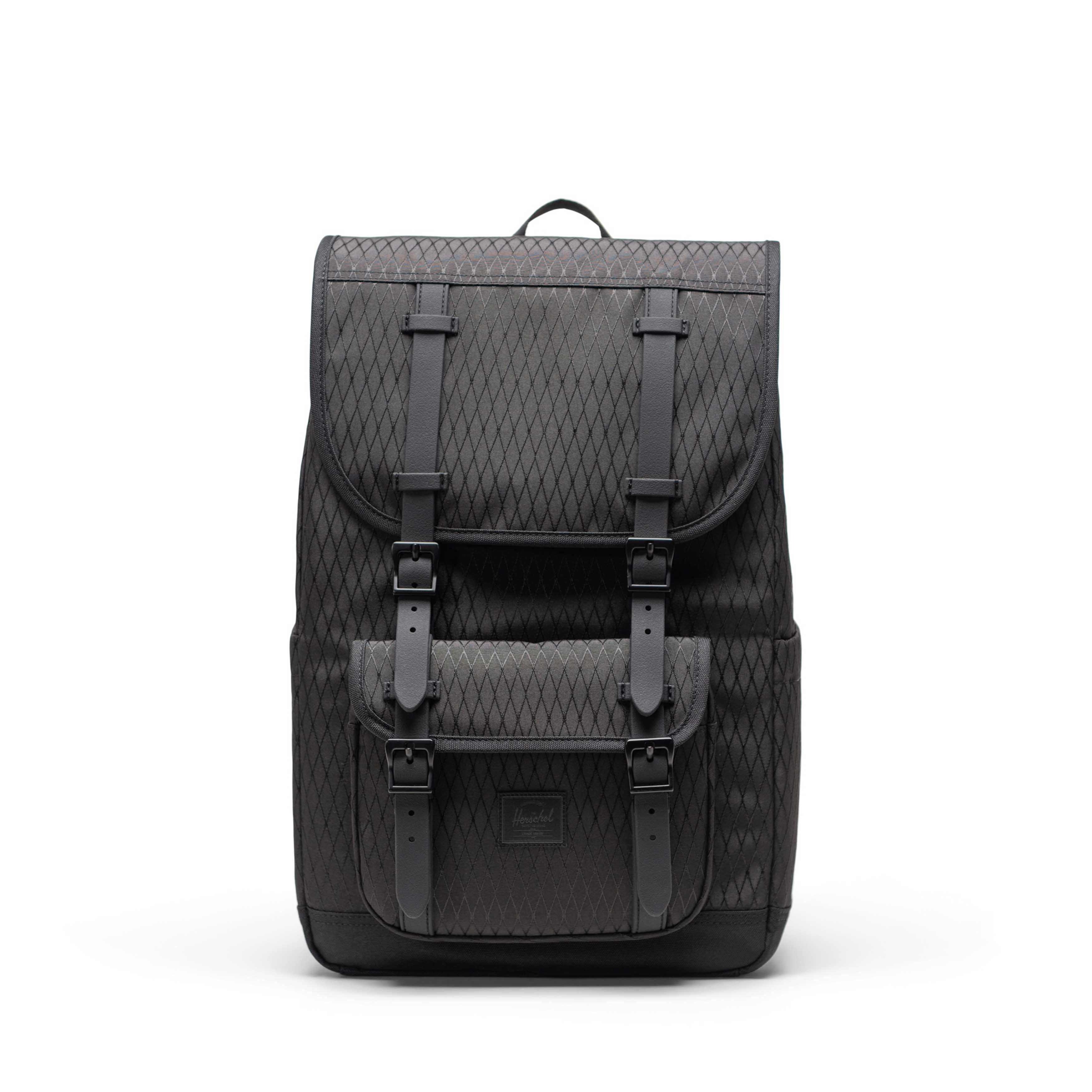 Elmas Dokulu Siyah Herschel Little America Orta Boy Su İtici Kumaş Sırt Çantası, 16" Laptop Uyumlu, 21 L