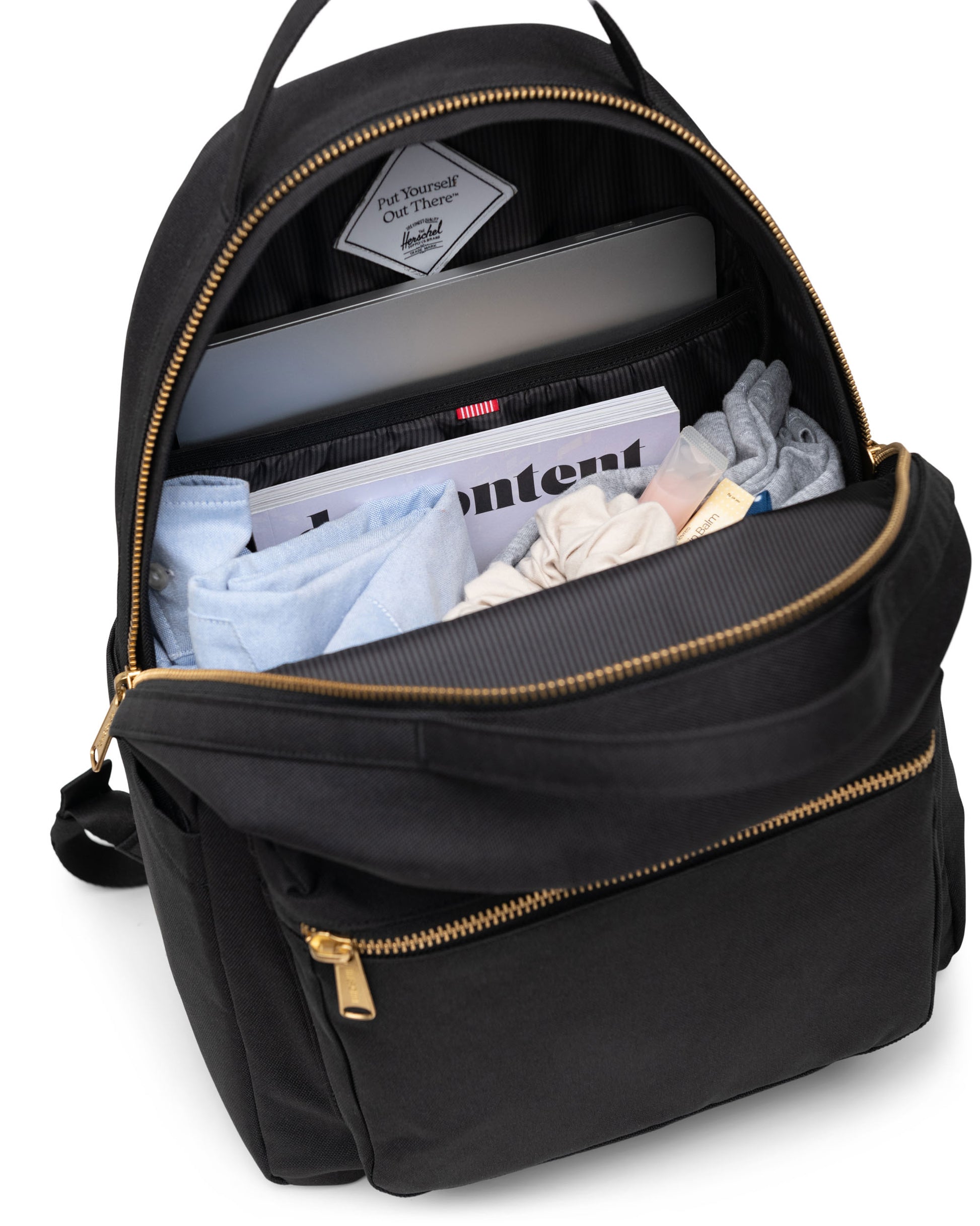 Siyah Herschel Nova Su İtici Kumaş Sırt Çantası, 14" Laptop Uyumlu, 18 L