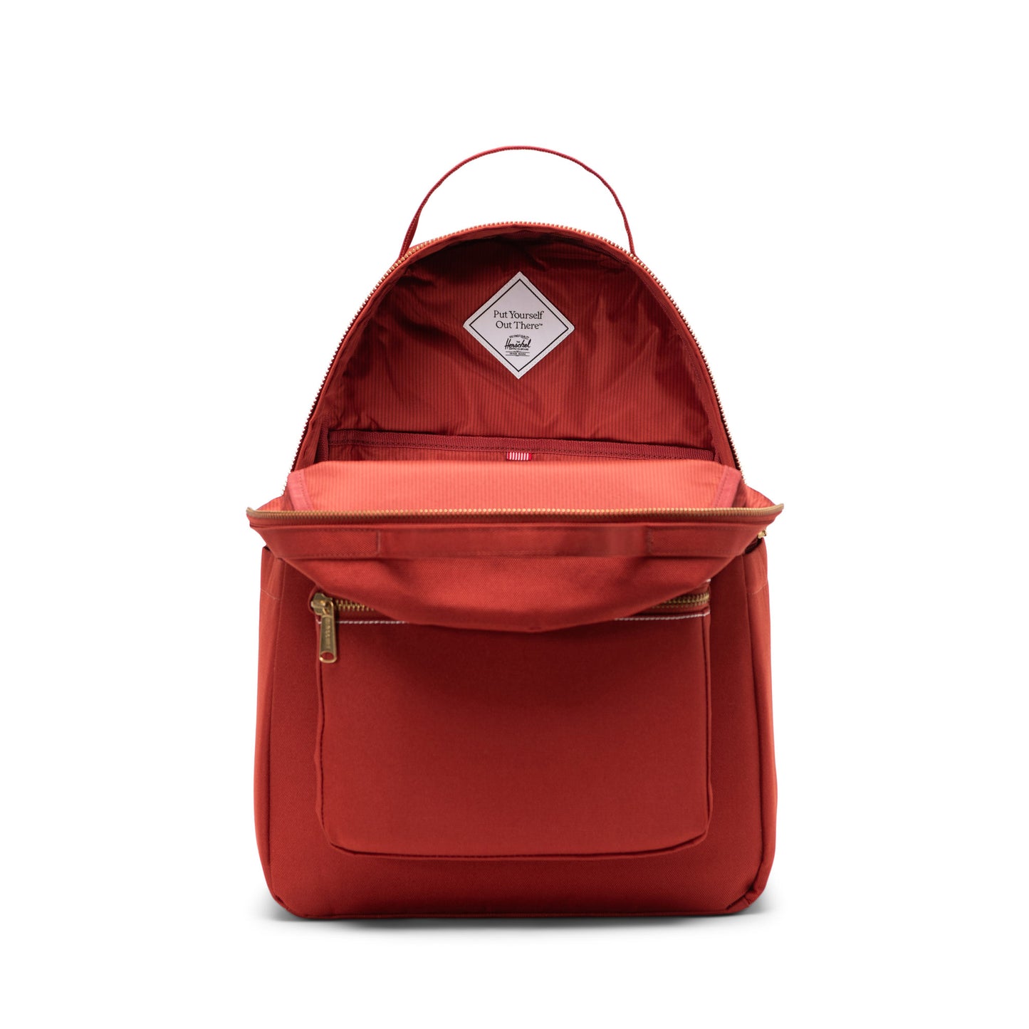 Kiremit - Beyaz Dikişli Herschel Nova Su İtici Kumaş Sırt Çantası, 14" Laptop Uyumlu, 18 L