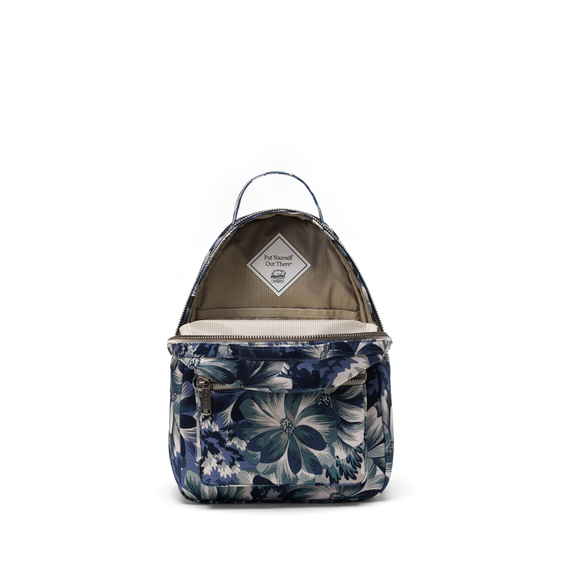 Çiçekli Lacivert - Siyah Herschel Nova Mini Su İtici Kumaş Sırt Çantası, 9 L