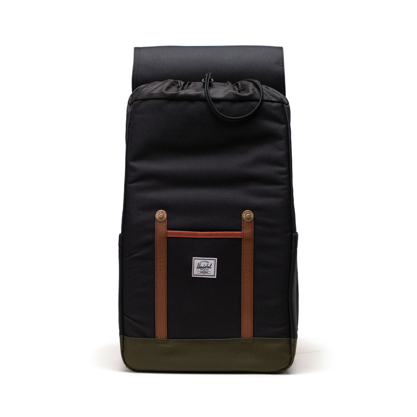 Siyah - Yeşil Herschel Retreat Su İtici Kumaş 16" Laptop Uyumlu Mıknatıslı Kapama Sırt Çantası, 23 L