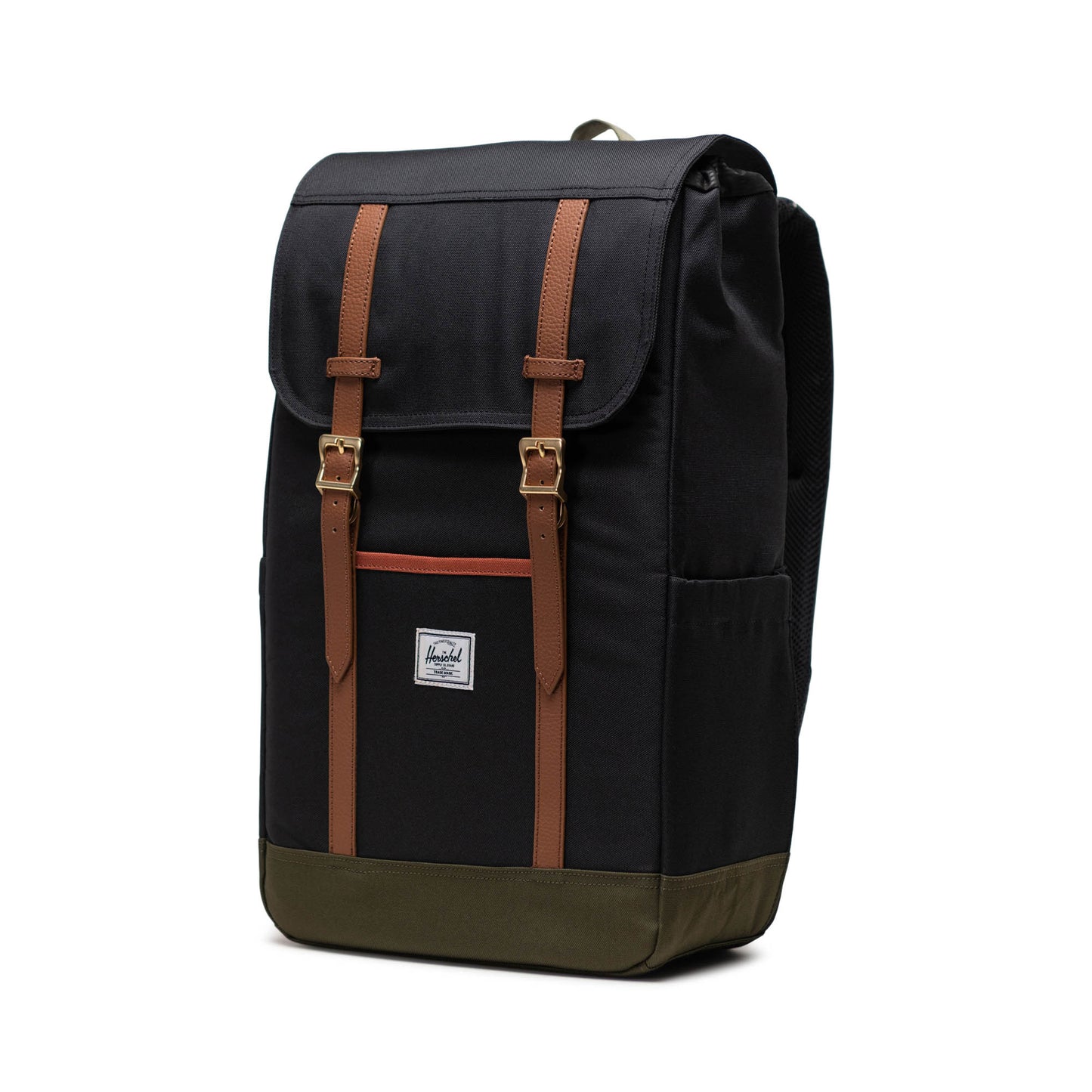 Siyah - Yeşil Herschel Retreat Su İtici Kumaş 16" Laptop Uyumlu Mıknatıslı Kapama Sırt Çantası, 23 L