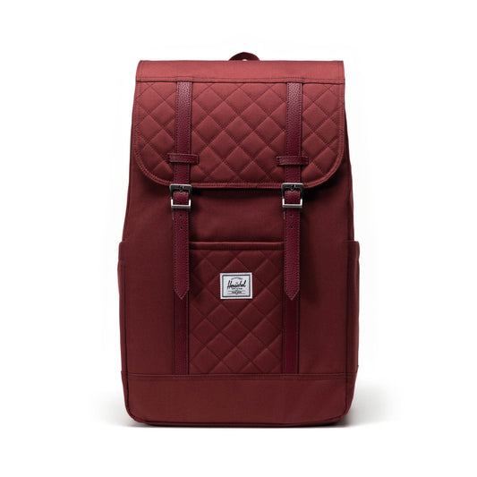 Mürdüm Kapitone Herschel Retreat Su İtici Kumaş 16" Laptop Uyumlu Mıknatıslı Kapama Sırt Çantası, 23 L