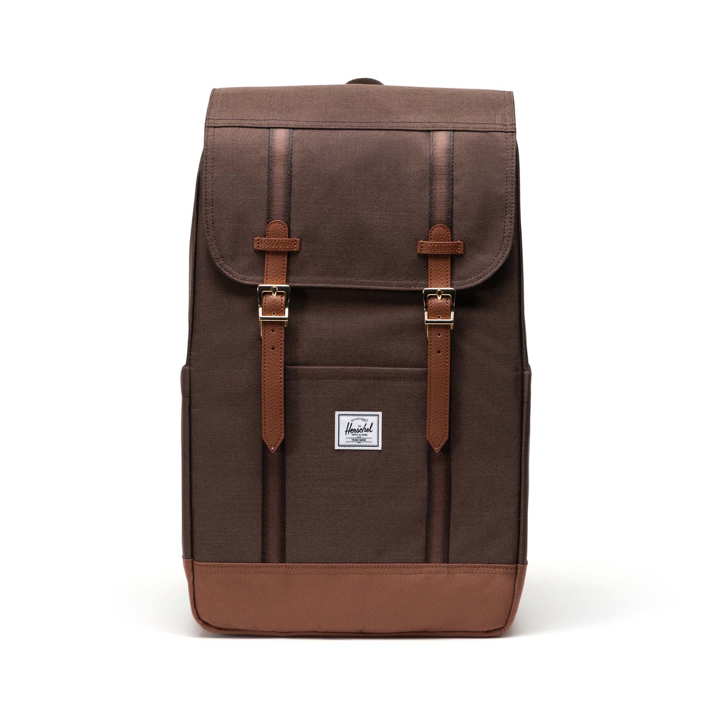 Dokulu Kahve - Taba Herschel Retreat Su İtici Kumaş 16" Laptop Uyumlu Mıknatıslı Kapama Sırt Çantası, 23 L
