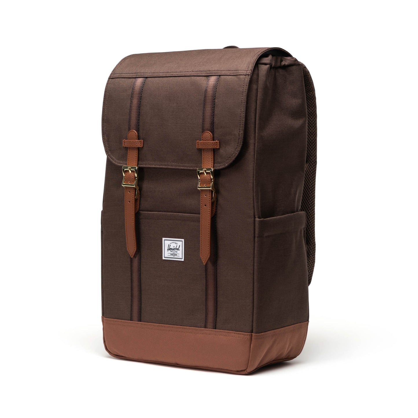 Dokulu Kahve - Taba Herschel Retreat Su İtici Kumaş 16" Laptop Uyumlu Mıknatıslı Kapama Sırt Çantası, 23 L
