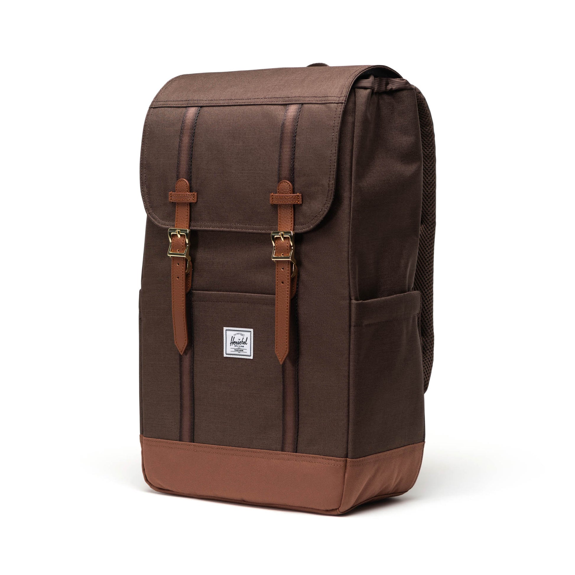 Dokulu Kahve - Taba Herschel Retreat Su İtici Kumaş 16" Laptop Uyumlu Mıknatıslı Kapama Sırt Çantası, 23 L