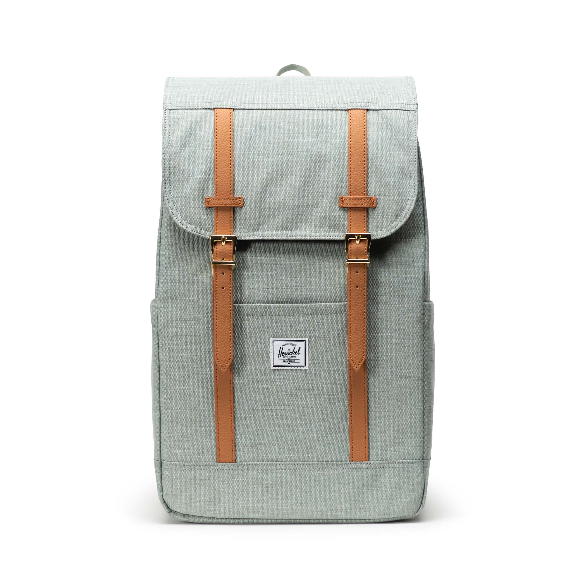 Kırçıllı Mint Yeşili Herschel Retreat Su İtici Kumaş 16" Laptop Uyumlu Mıknatıslı Kapama Sırt Çantası, 23 L