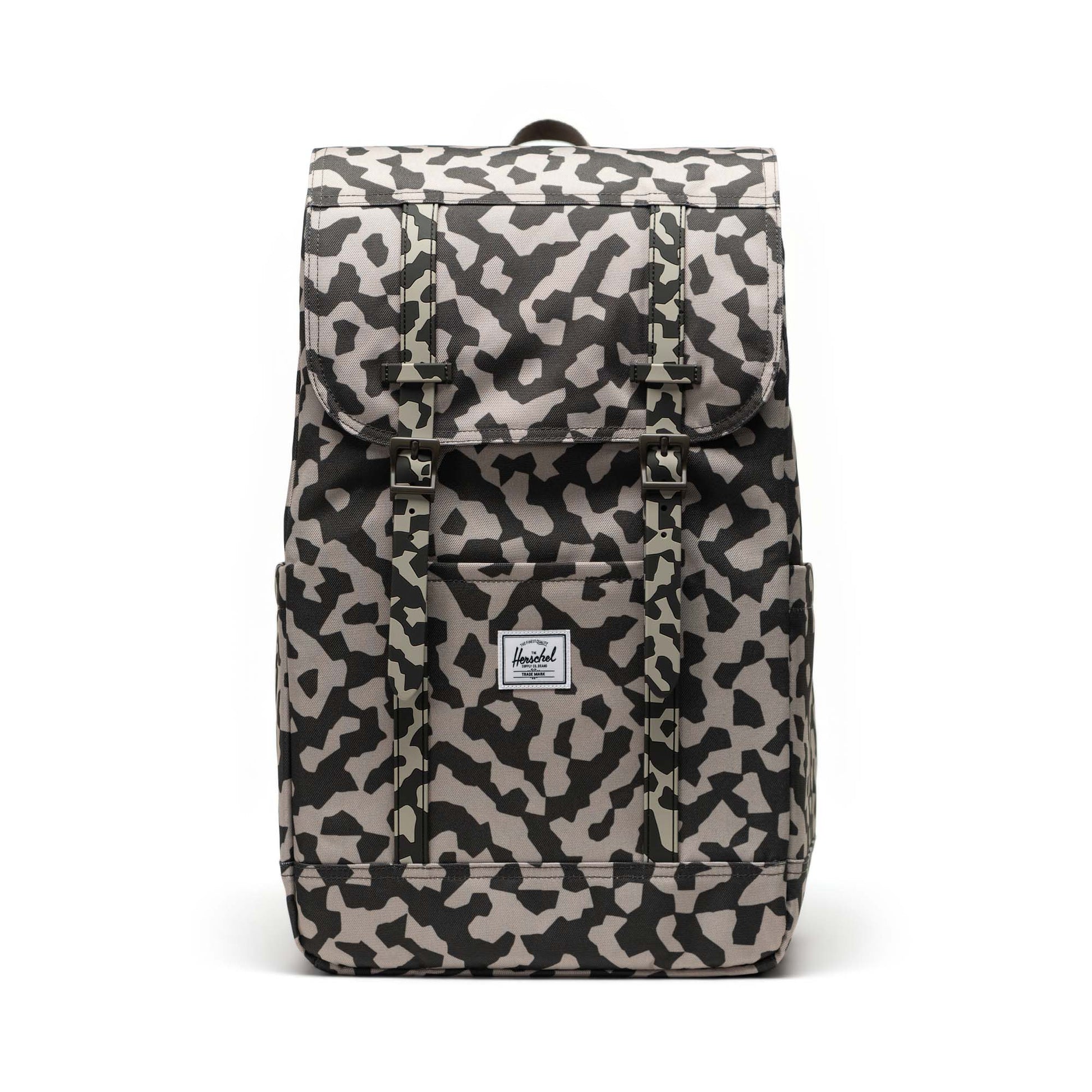 Grafit Siyah - Beyaz Herschel Retreat Su İtici Kumaş 16" Laptop Uyumlu Mıknatıslı Kapama Sırt Çantası, 23 L
