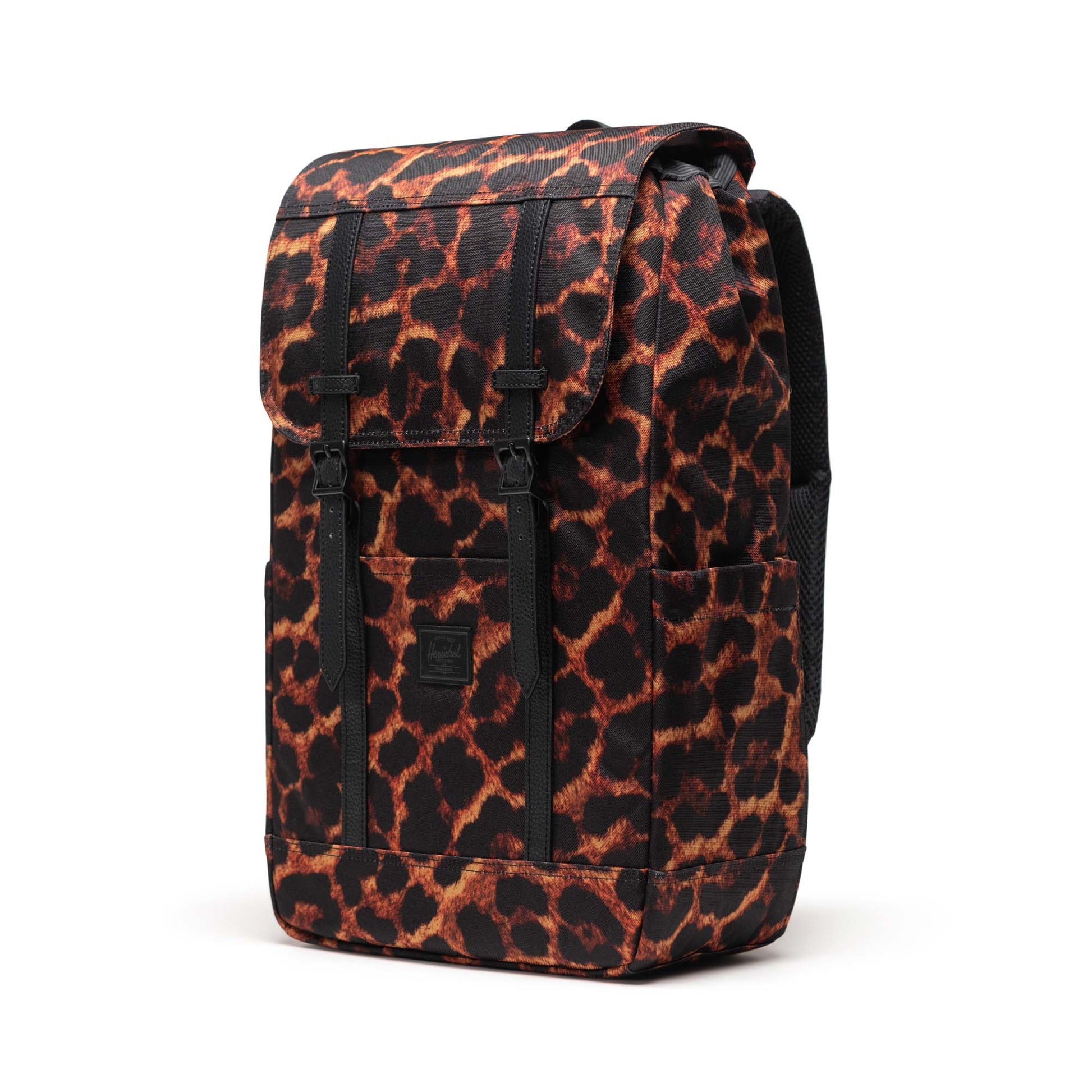 Dijital Leopar Herschel Retreat Su İtici Kumaş 16" Laptop Uyumlu Mıknatıslı Kapama Sırt Çantası, 23 L