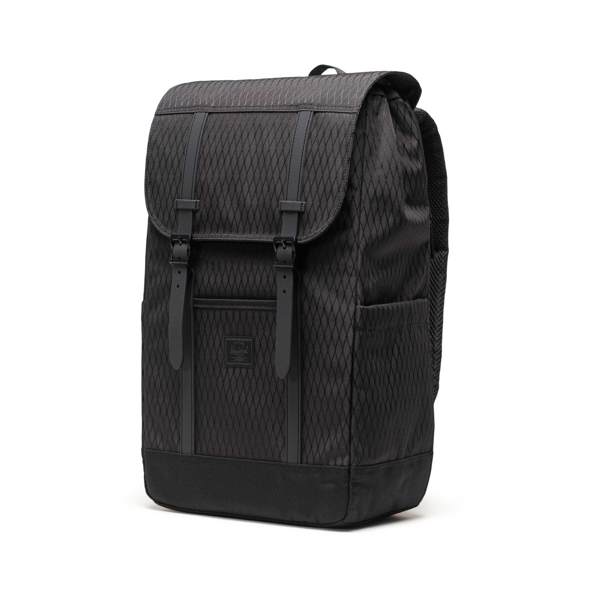 Elmas Dokulu Siyah Herschel Retreat Su İtici Kumaş 16" Laptop Uyumlu Mıknatıslı Kapama Sırt Çantası, 23 L