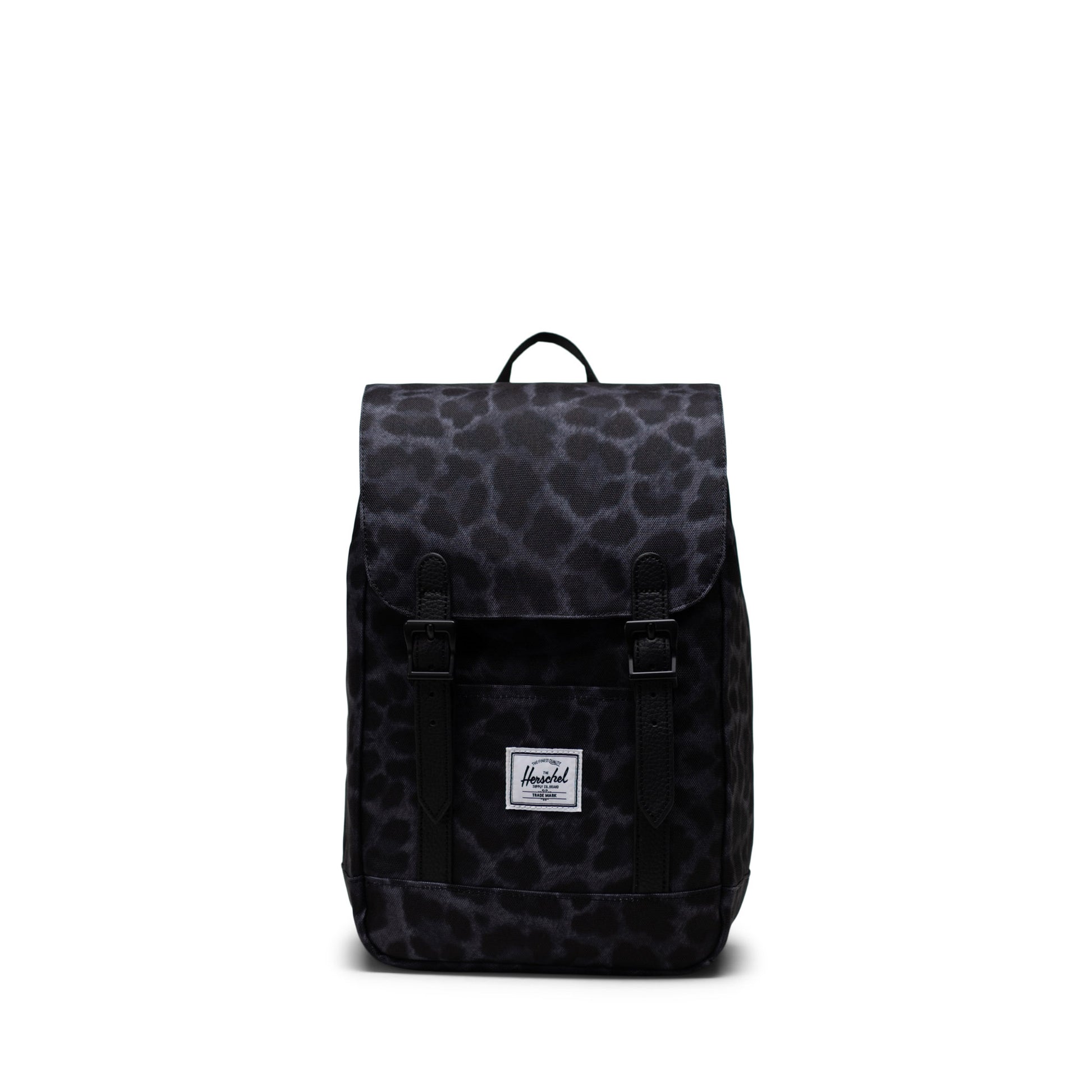 Digi Siyah Leopar Herschel Retreat Mini Su İtici Kumaş Sırt Çantası, 10 L