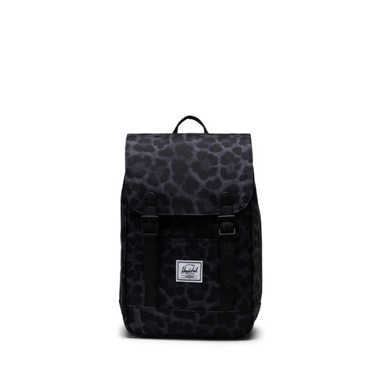 Digi Siyah Leopar Herschel Retreat Mini Su İtici Kumaş Sırt Çantası, 10 L