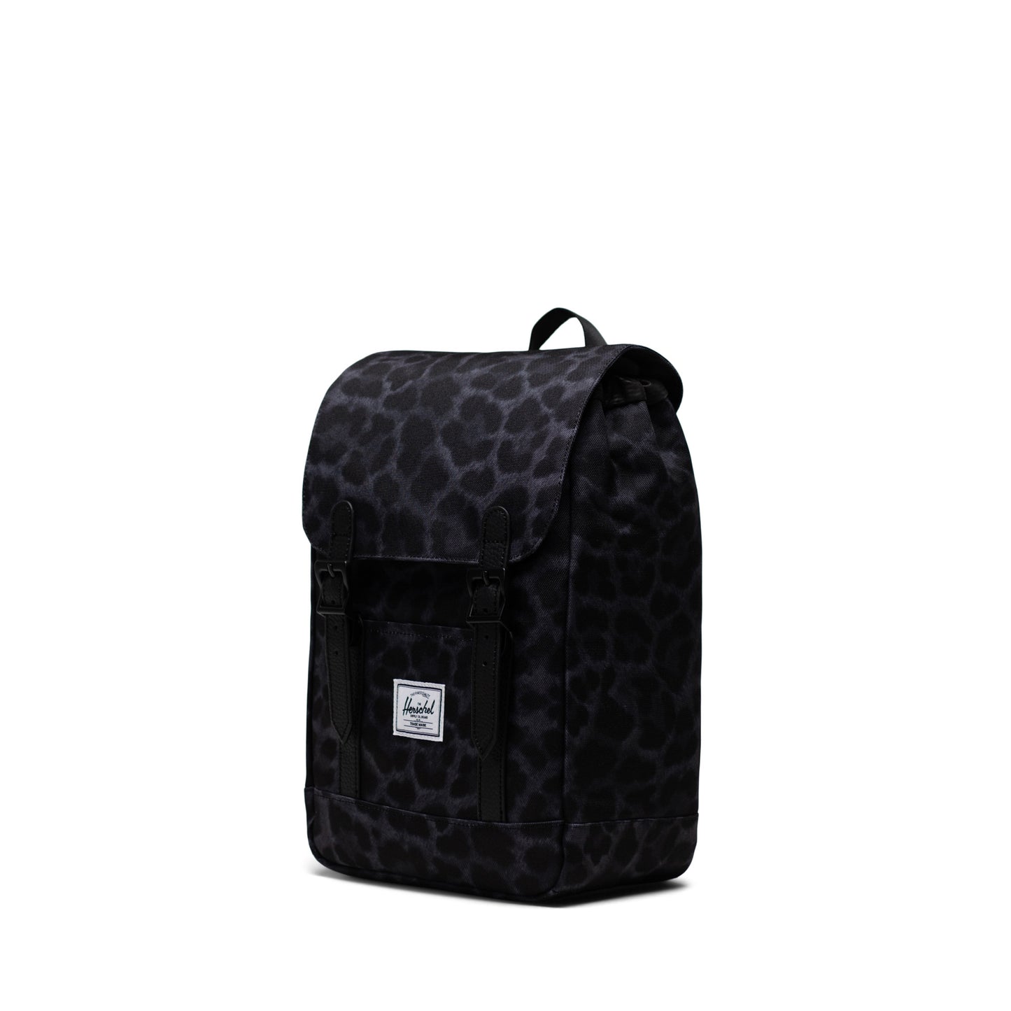 Digi Siyah Leopar Herschel Retreat Mini Su İtici Kumaş Sırt Çantası, 10 L