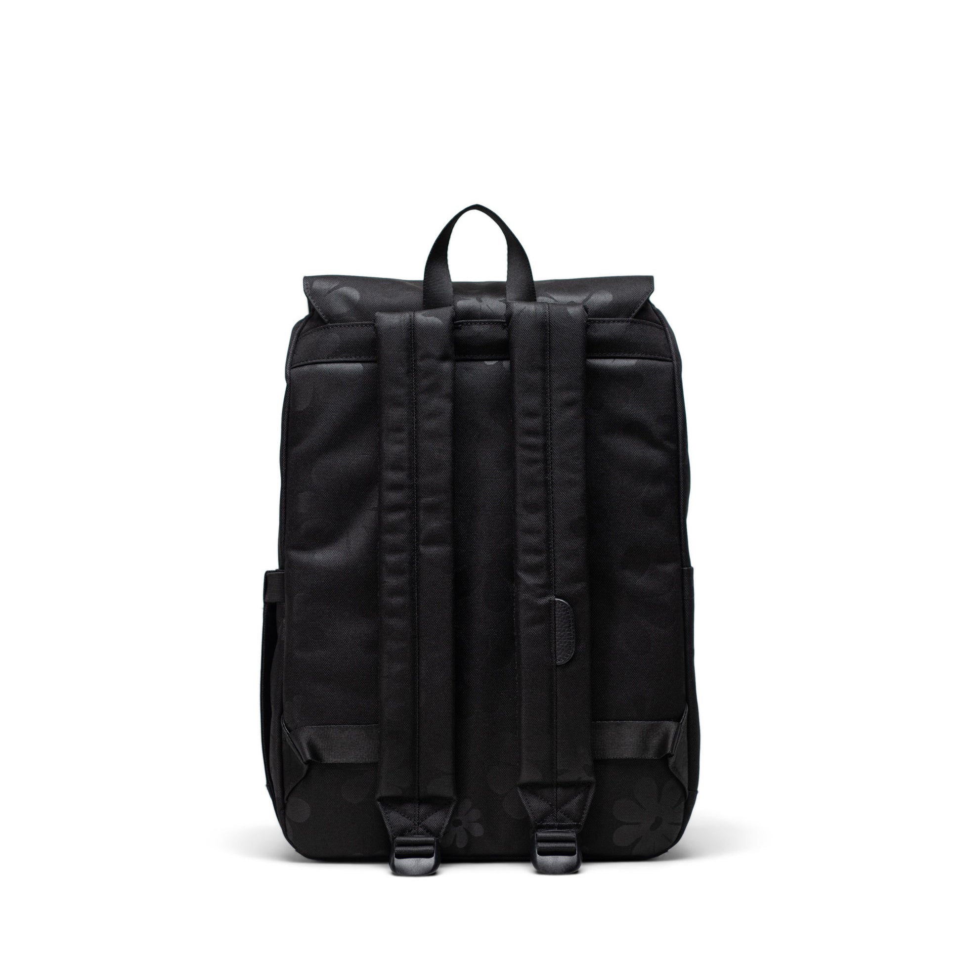 Çiçek Desenli Siyah Herschel Retreat Küçük Boy Su İtici Kumaş Sırt Çantası, 14" Laptop Uyumlu, 17 L