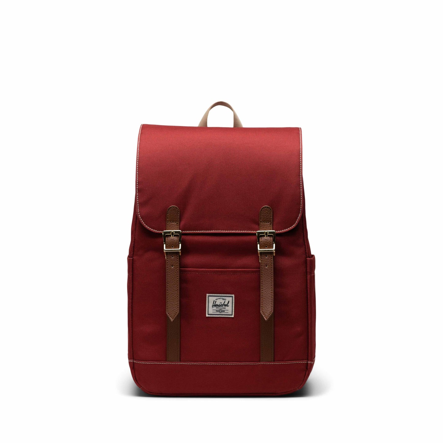 Kiremit - Beyaz Dikişli Herschel Retreat Küçük Boy Su İtici Kumaş Sırt Çantası, 14" Laptop Uyumlu, 17 L