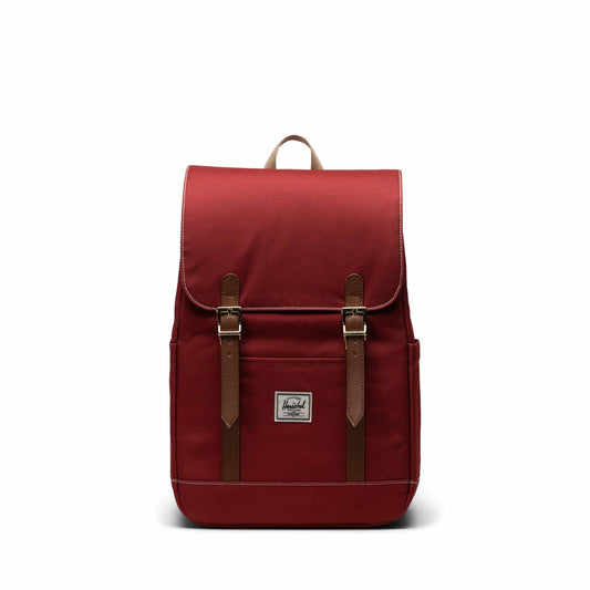 Kiremit - Beyaz Dikişli Herschel Retreat Küçük Boy Su İtici Kumaş Sırt Çantası, 14" Laptop Uyumlu, 17 L