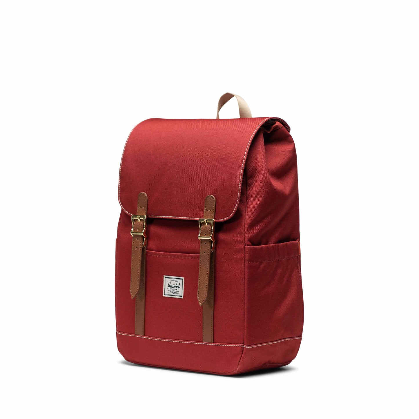 Kiremit - Beyaz Dikişli Herschel Retreat Küçük Boy Su İtici Kumaş Sırt Çantası, 14" Laptop Uyumlu, 17 L