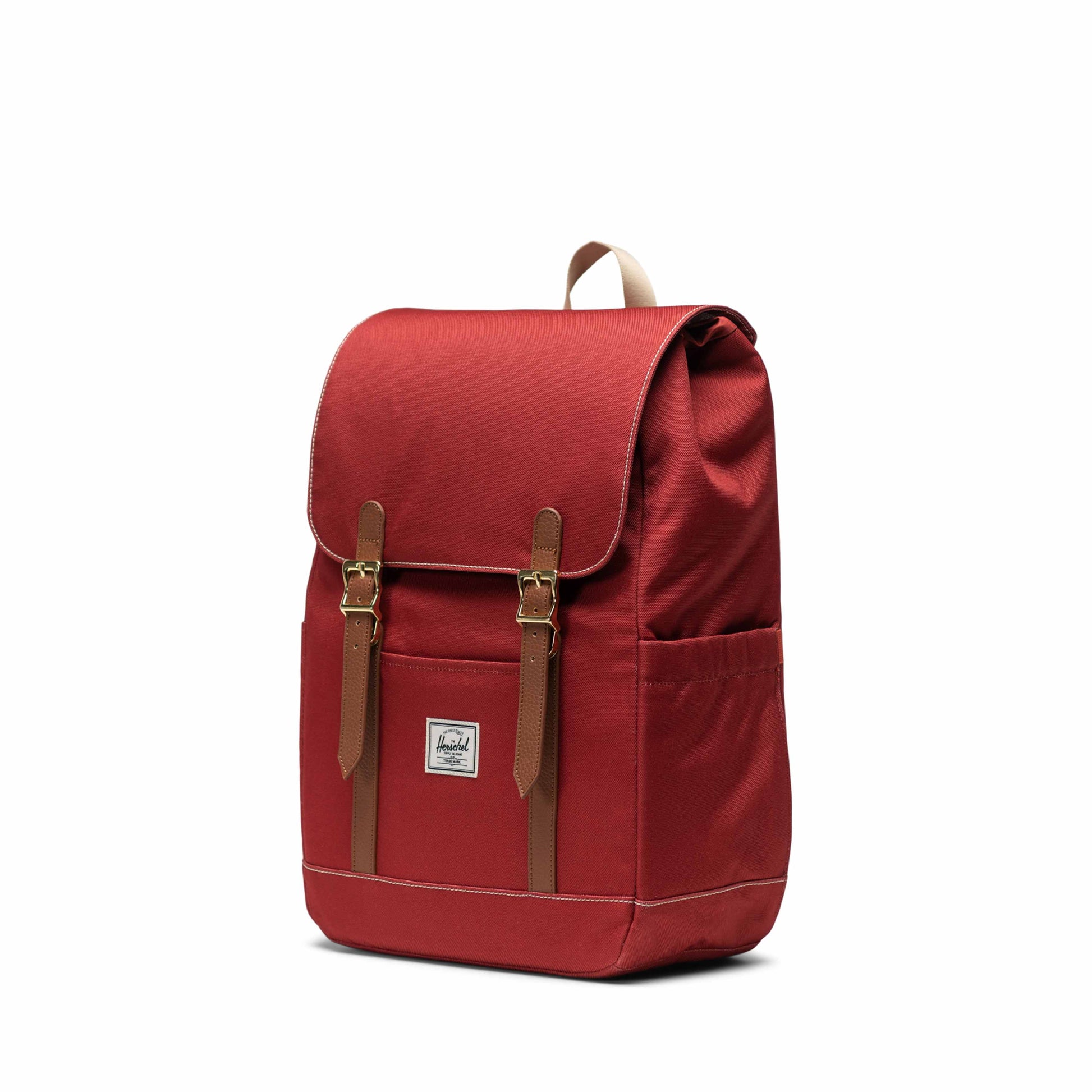 Kiremit - Beyaz Dikişli Herschel Retreat Küçük Boy Su İtici Kumaş Sırt Çantası, 14" Laptop Uyumlu, 17 L