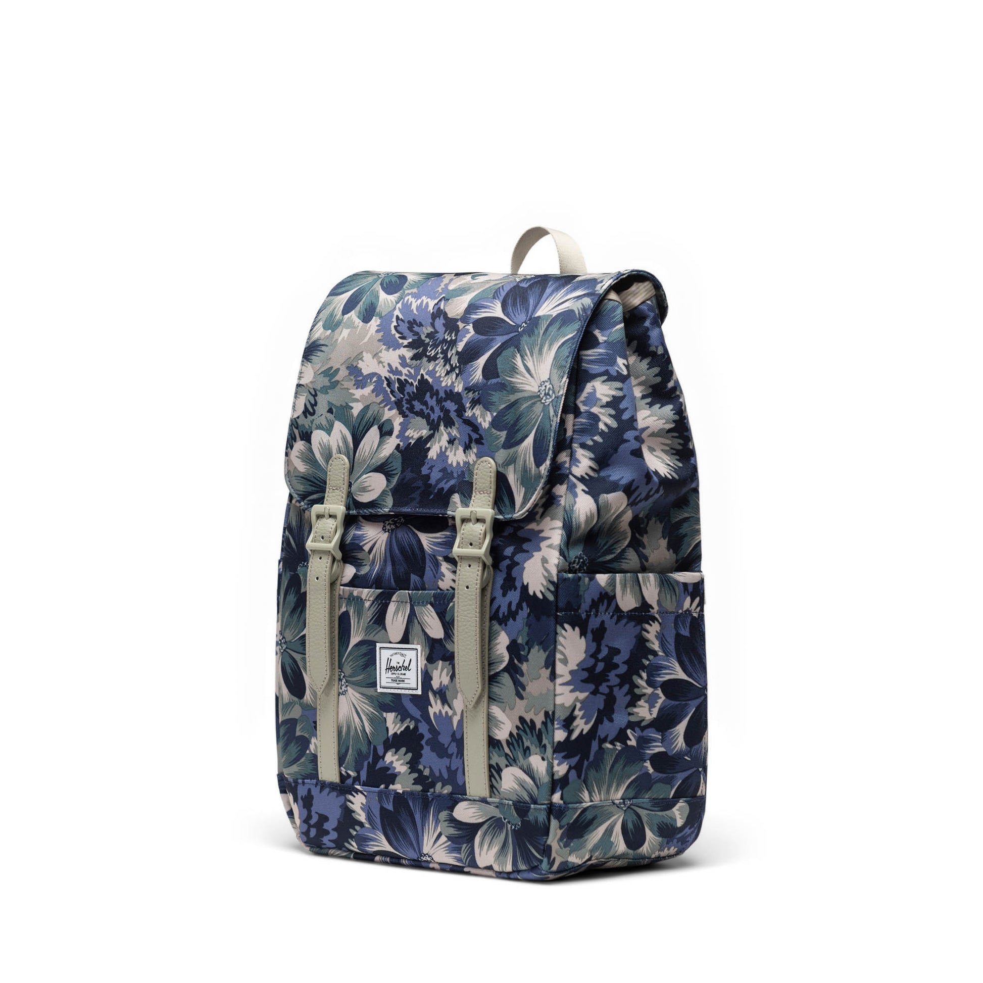Çiçekli Lacivert - Siyah Herschel Retreat Küçük Boy Su İtici Kumaş Sırt Çantası, 14" Laptop Uyumlu, 17 L