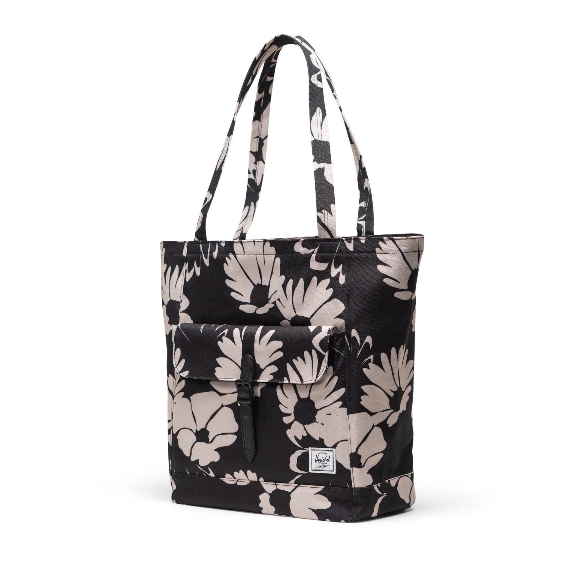 Papatya Siyah - Beyaz Herschel Retreat Tote Omuz Çantası Su İtici Kumaş Omuz Çantası, 20 L