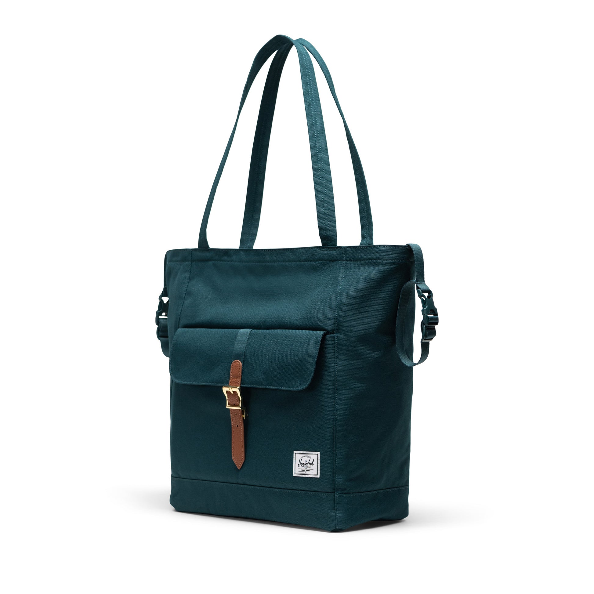 Petrol Mavisi Herschel Retreat Tote Omuz Çantası Diaper Alt Açma Matlı Anne Bebek Omuz Çantası, 14" Laptop Uyumlu, 18.5L