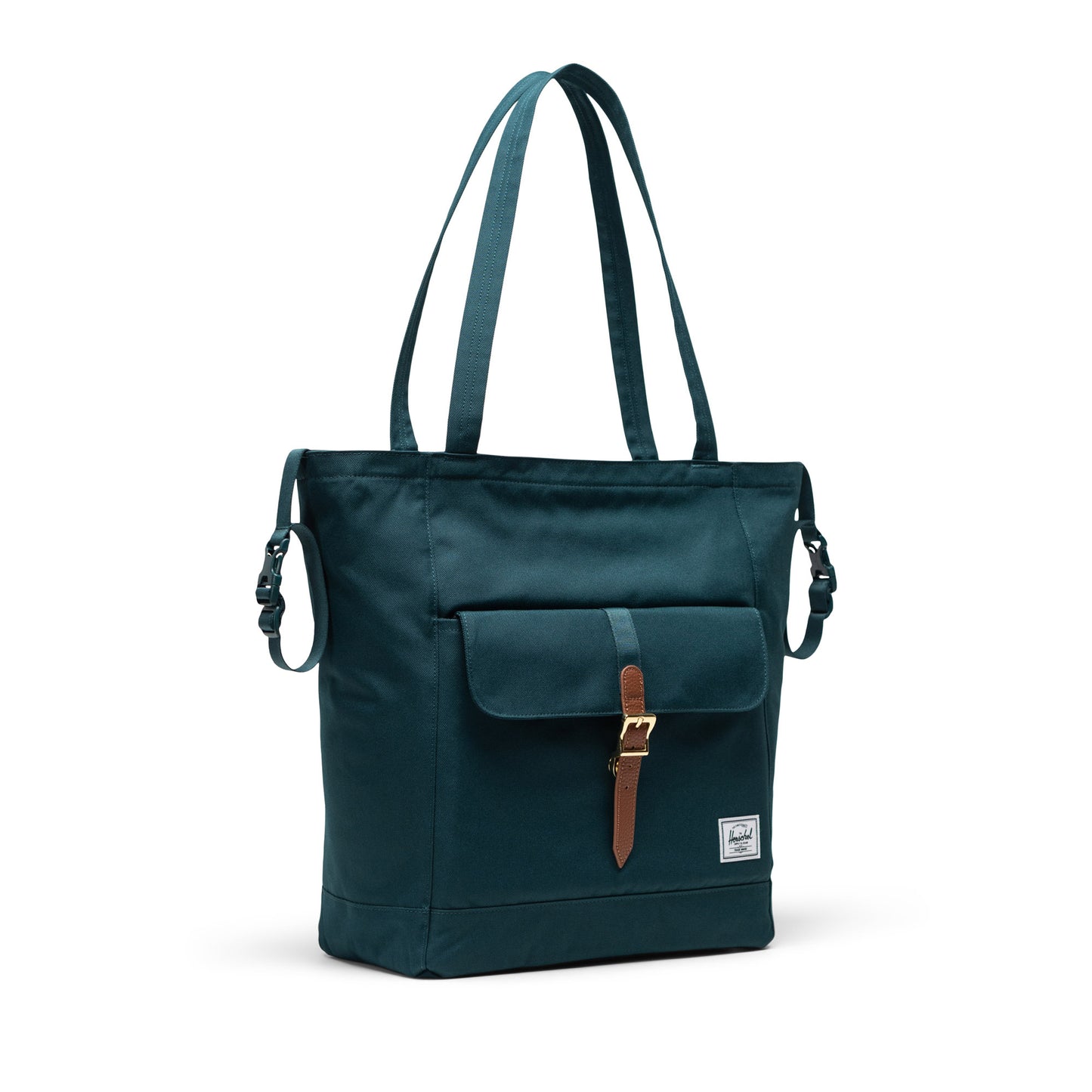 Petrol Mavisi Herschel Retreat Tote Omuz Çantası Diaper Alt Açma Matlı Anne Bebek Omuz Çantası, 14" Laptop Uyumlu, 18.5L