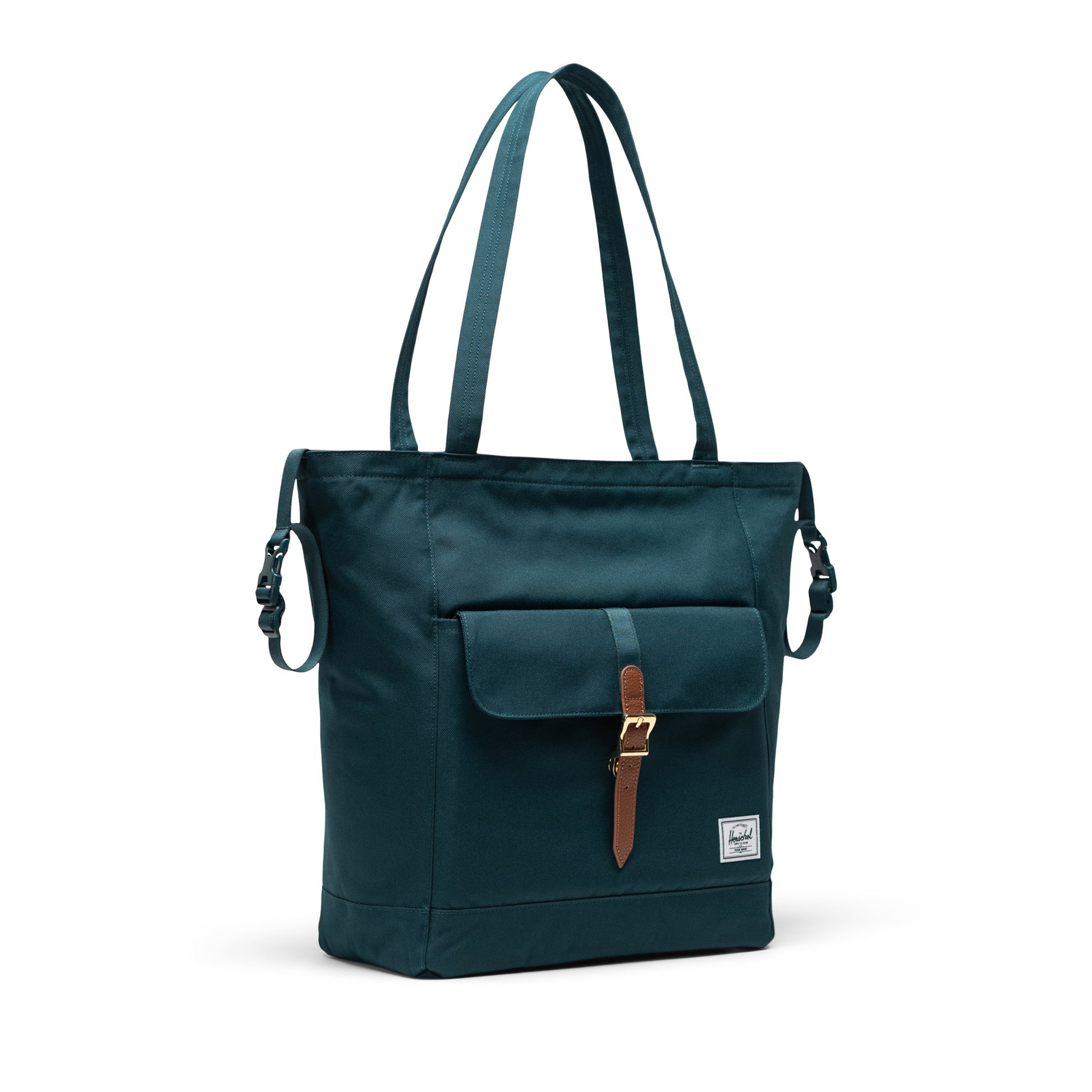 Petrol Mavisi Herschel Retreat Tote Omuz Çantası Diaper Alt Açma Matlı Anne Bebek Omuz Çantası, 14" Laptop Uyumlu, 18.5L