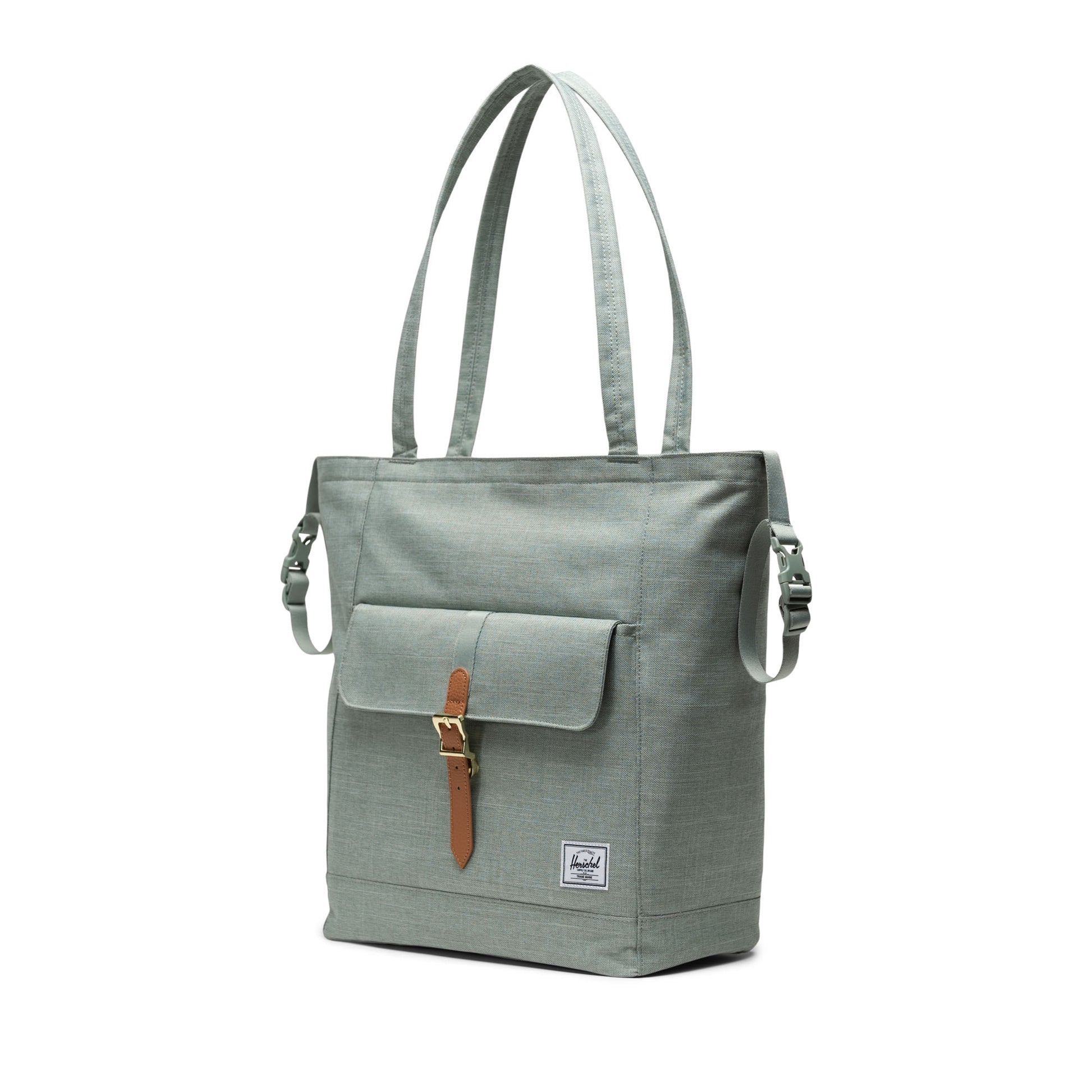 Kırçıllı Mint Yeşili Herschel Retreat Tote Omuz Çantası Diaper Alt Açma Matlı Anne Bebek Omuz Çantası, 14" Laptop Uyumlu, 18.5L