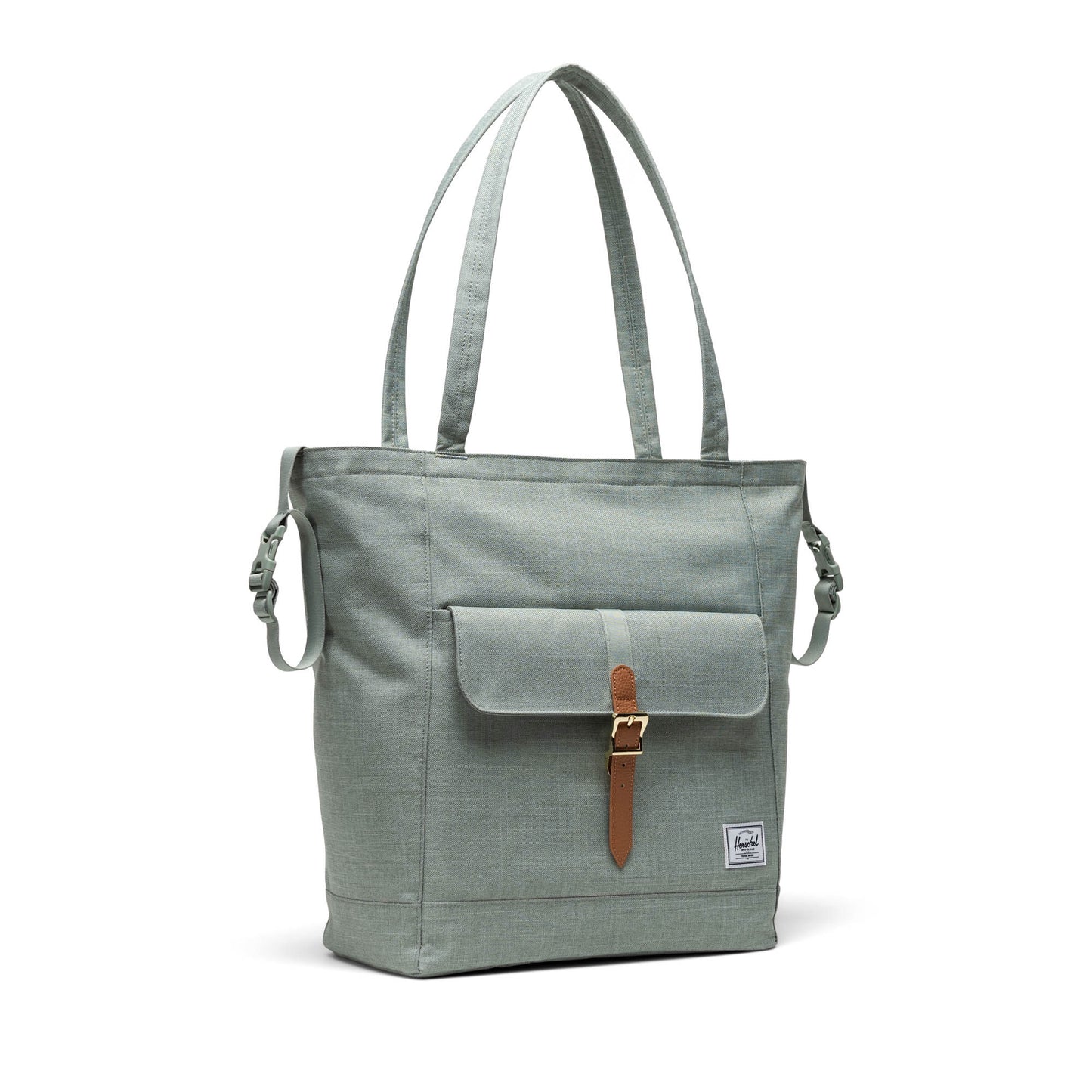 Kırçıllı Mint Yeşili Herschel Retreat Tote Omuz Çantası Diaper Alt Açma Matlı Anne Bebek Omuz Çantası, 14" Laptop Uyumlu, 18.5L