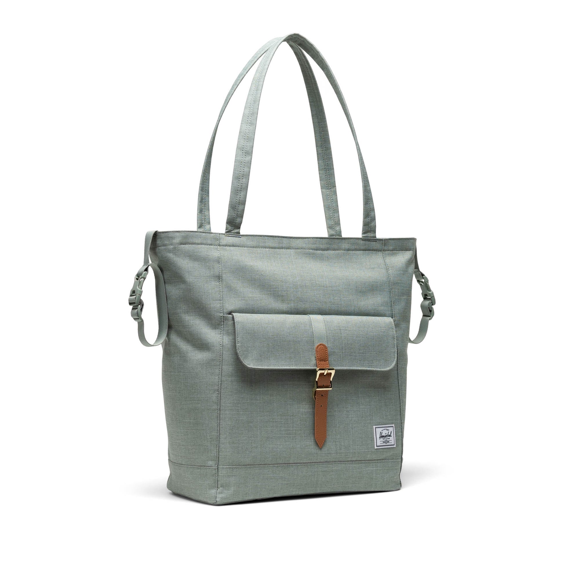 Kırçıllı Mint Yeşili Herschel Retreat Tote Omuz Çantası Diaper Alt Açma Matlı Anne Bebek Omuz Çantası, 14" Laptop Uyumlu, 18.5L