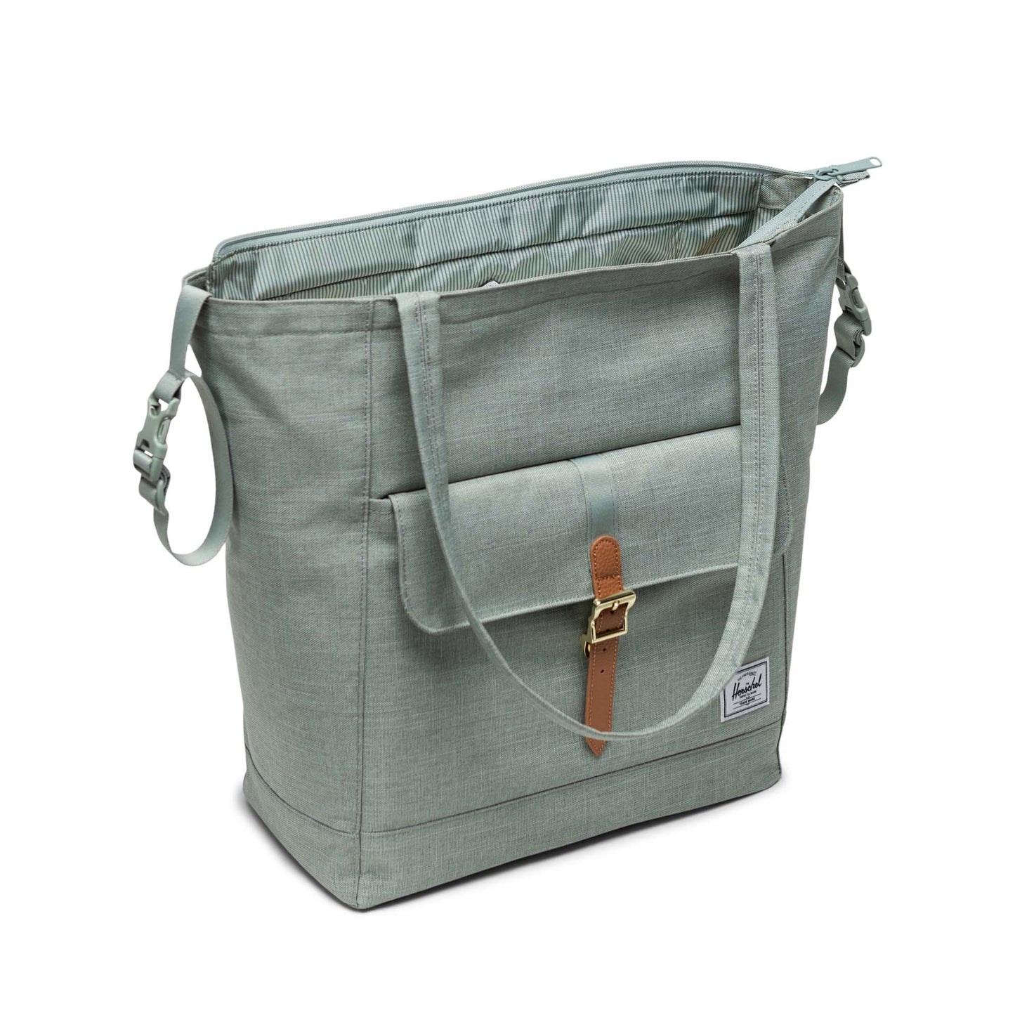 Kırçıllı Mint Yeşili Herschel Retreat Tote Omuz Çantası Diaper Alt Açma Matlı Anne Bebek Omuz Çantası, 14" Laptop Uyumlu, 18.5L
