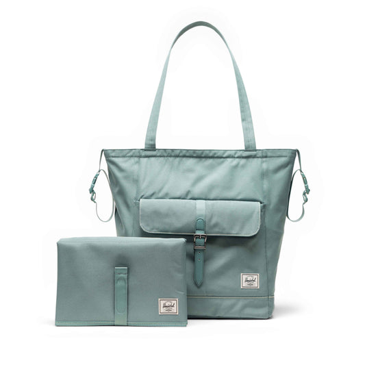 Pastel Adaçayı Herschel Retreat Tote Omuz Çantası Diaper Alt Açma Matlı Anne Bebek Omuz Çantası, 14" Laptop Uyumlu, 18.5L