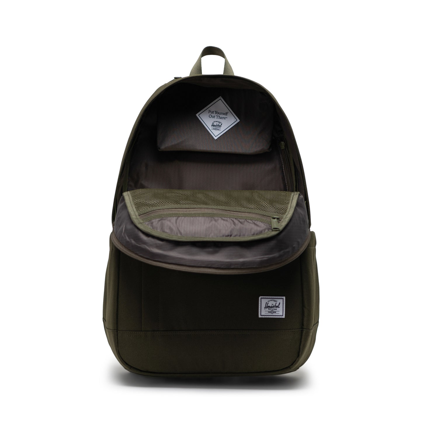 Haki Herschel Seymour Su İtici Kumaş Sırt Çantası, 16" Laptop Uyumlu, 26 L