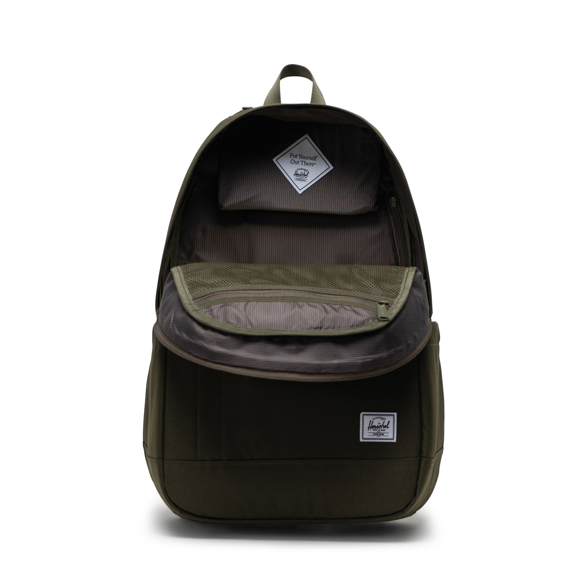 Haki Herschel Seymour Su İtici Kumaş Sırt Çantası, 16" Laptop Uyumlu, 26 L
