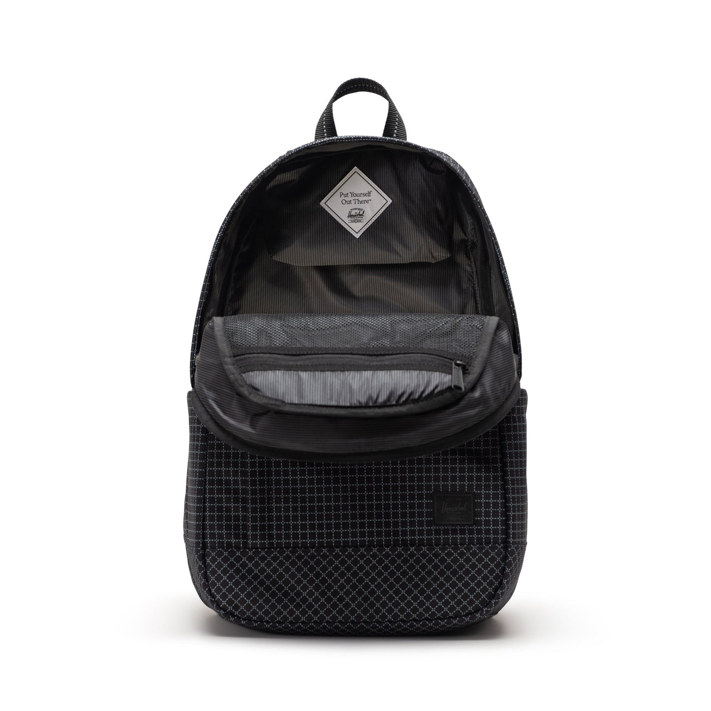 Grid Siyah Herschel Seymour Su İtici Kumaş Sırt Çantası, 16" Laptop Uyumlu, 26 L