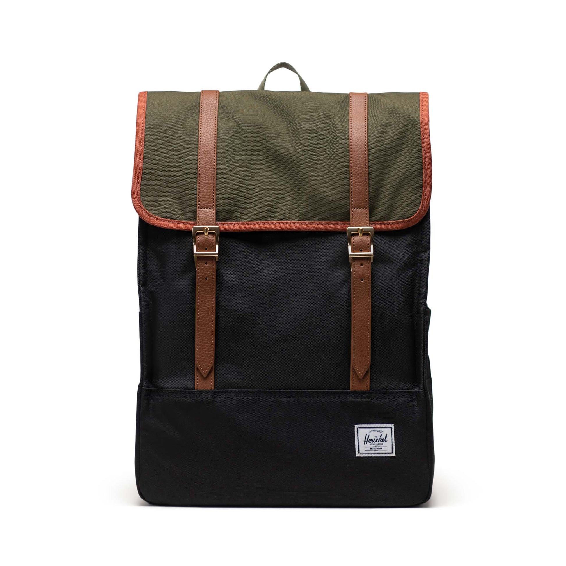 Siyah - Yeşil Herschel Survey Su İtici Kumaş Sırt Çantası, 16" Laptop Uyumlu, 20 L